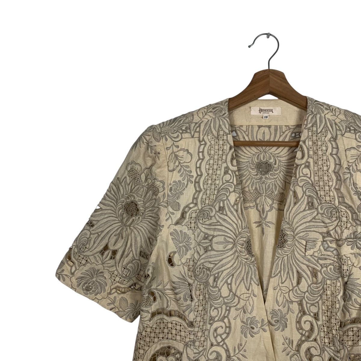 Japanese Brand DREXXON DORIAN Embroidered Single Button SS Jacket #1810-C20 Size M / US 6-8 / IT 42-44 - 6 Thumbnail