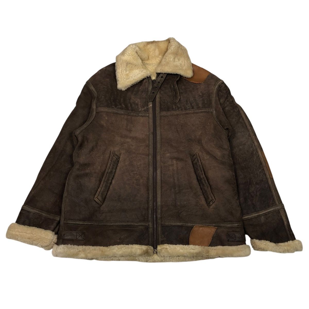 Japanese Brand 🔥VINTAGE LEATHER JACKET B 3 SHEARLING BASE AMERICAN BIKER Size US S / EU 44-46 / 1 - 1 Thumbnail