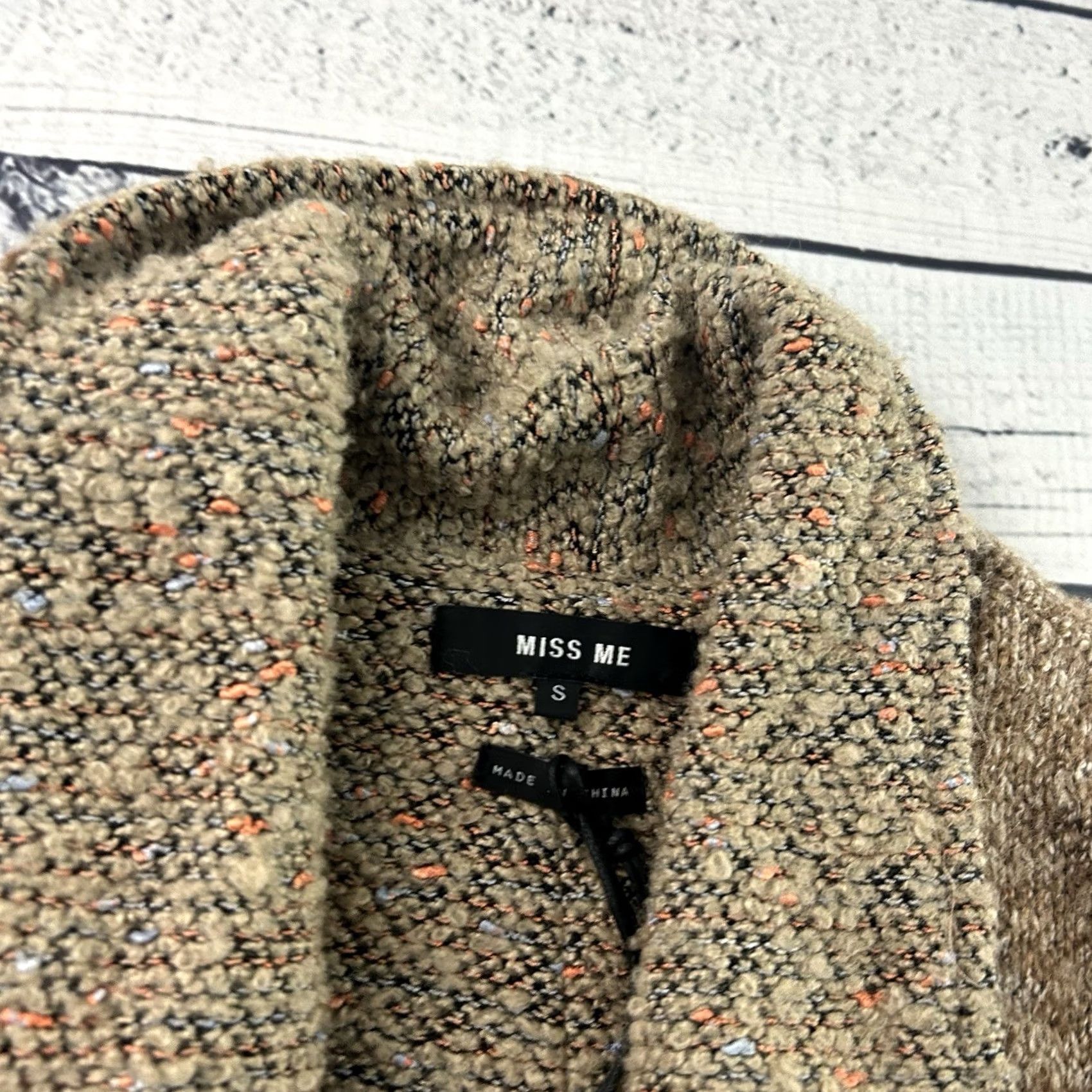 Miss Me Miss Me Cardigan Sweater Womens S Brown Wool Open Front Vintage? Size S / US 4 / IT 40 - 2 Thumbnail