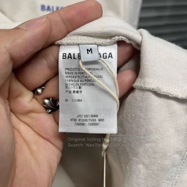 Balenciaga Balenciaga Front and Back Letter Print Logo Ribbed Neck Sh Size US M / EU 48-50 / 2 - 4 Thumbnail