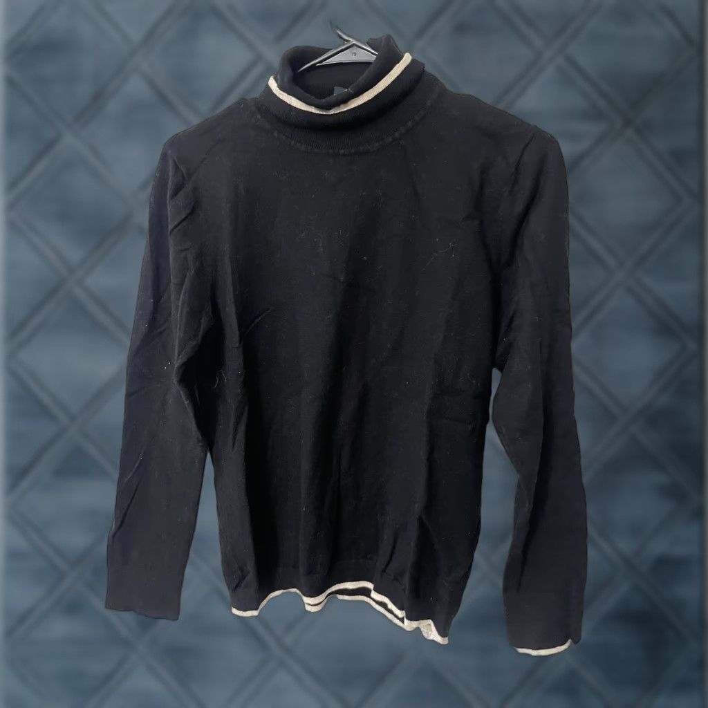 Vintage Max Studio Shirt Womens Large Black Turtleneck Long Sleeve Sweater Casual Size L / US 10 / IT 46 - 1 Thumbnail