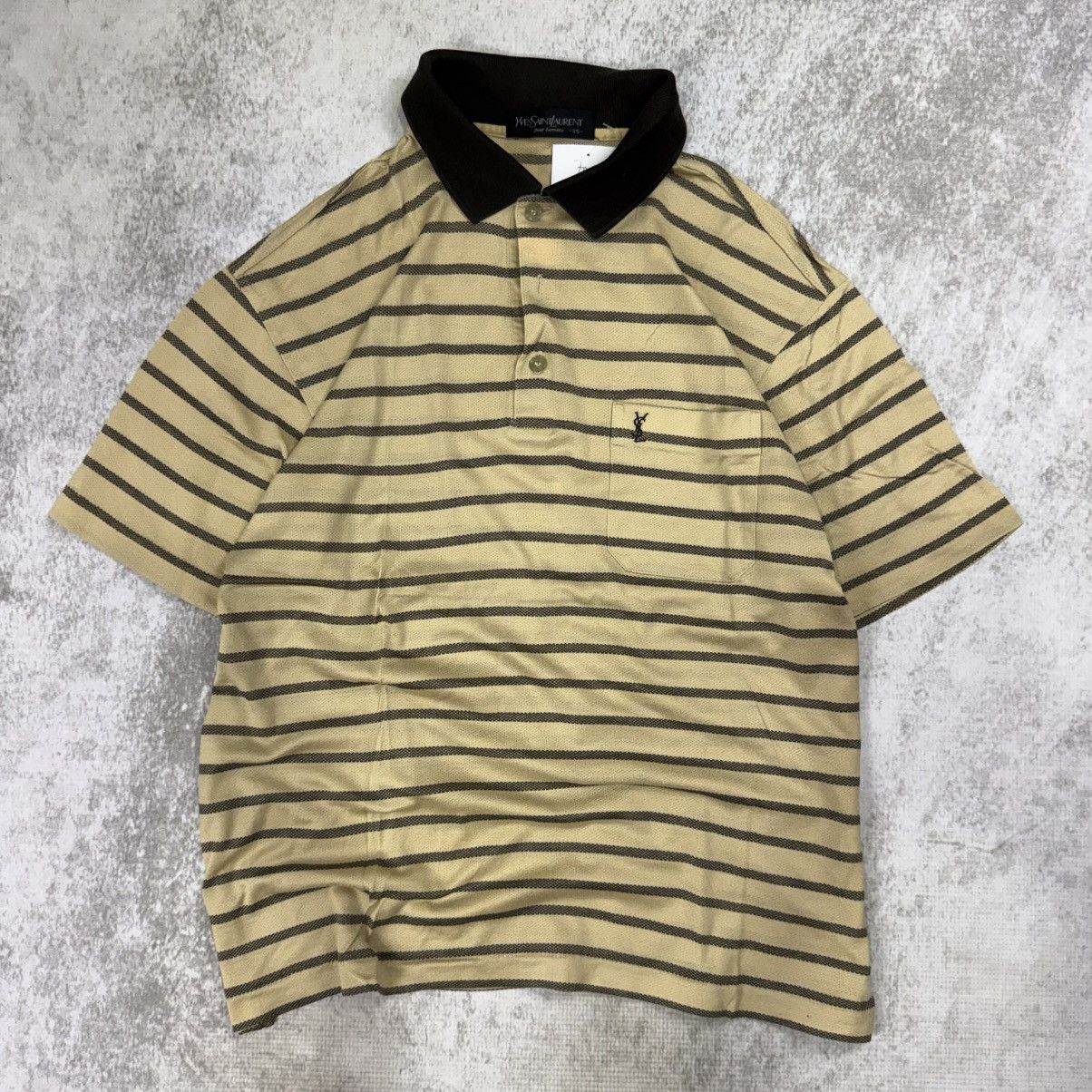 Yves Saint Laurent YvesSaintLaurent stripe poloshirt Size US L / EU 52-54 / 3 - 1 Thumbnail