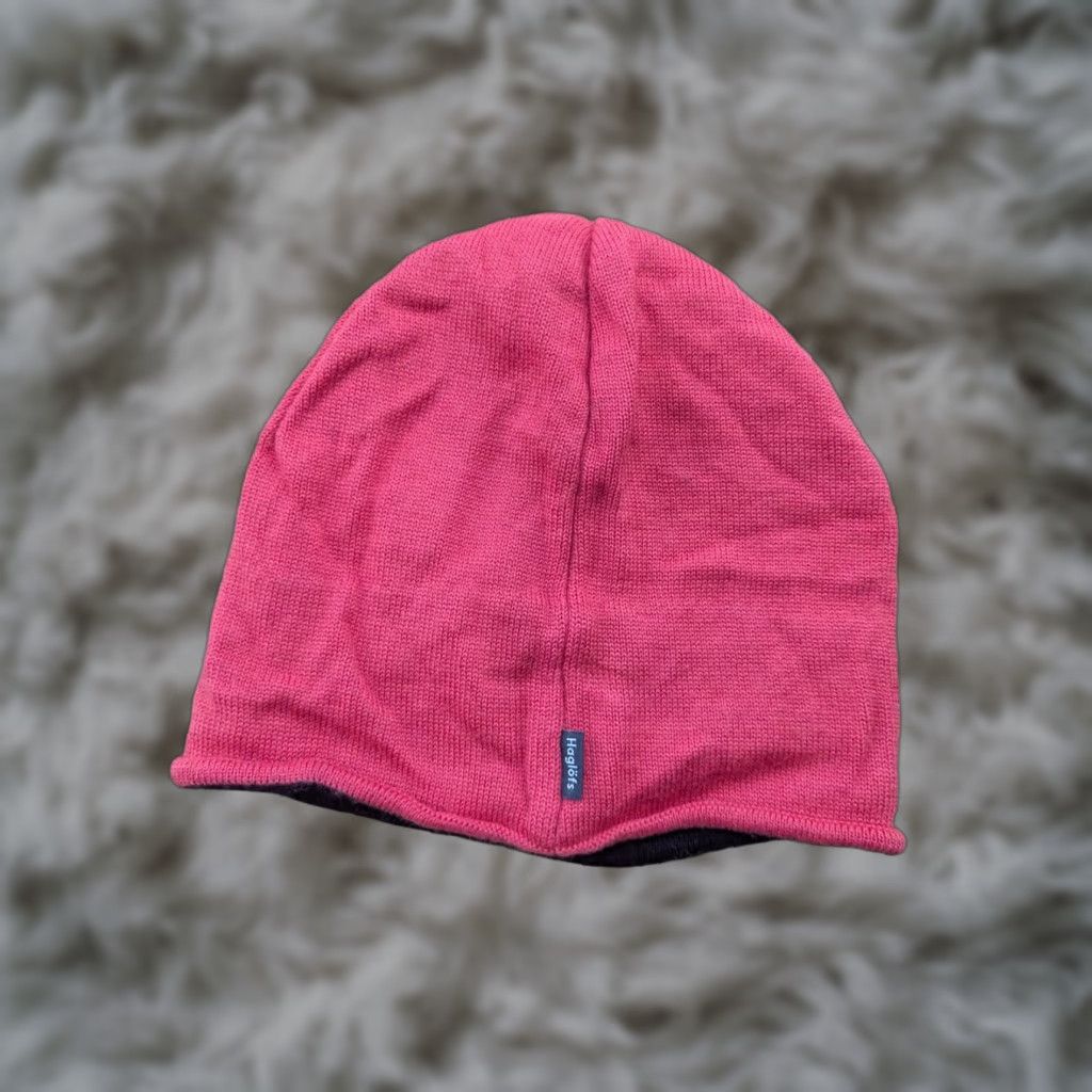 Pinko HAGLOFS Womens Beanie Hat One Size Pink Lightweight Merino Wool Lined Striped 50% Wool Woolen Knit Size ONE SIZE - 1 Thumbnail