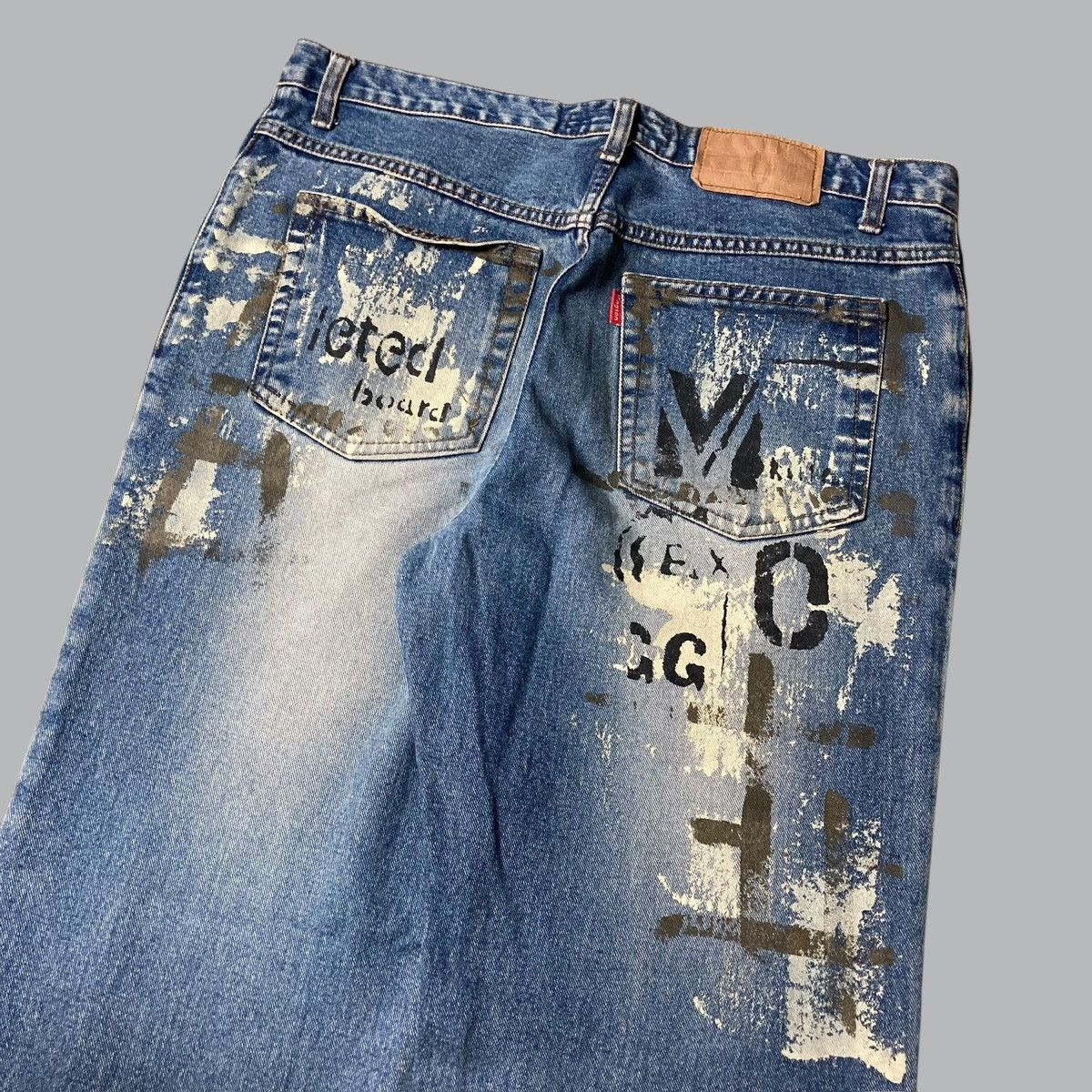 Hysteric Glamour × Japanese Brand × PPFM KINGSON Art Painted Unique Jeans Size US 35 - 6 Thumbnail