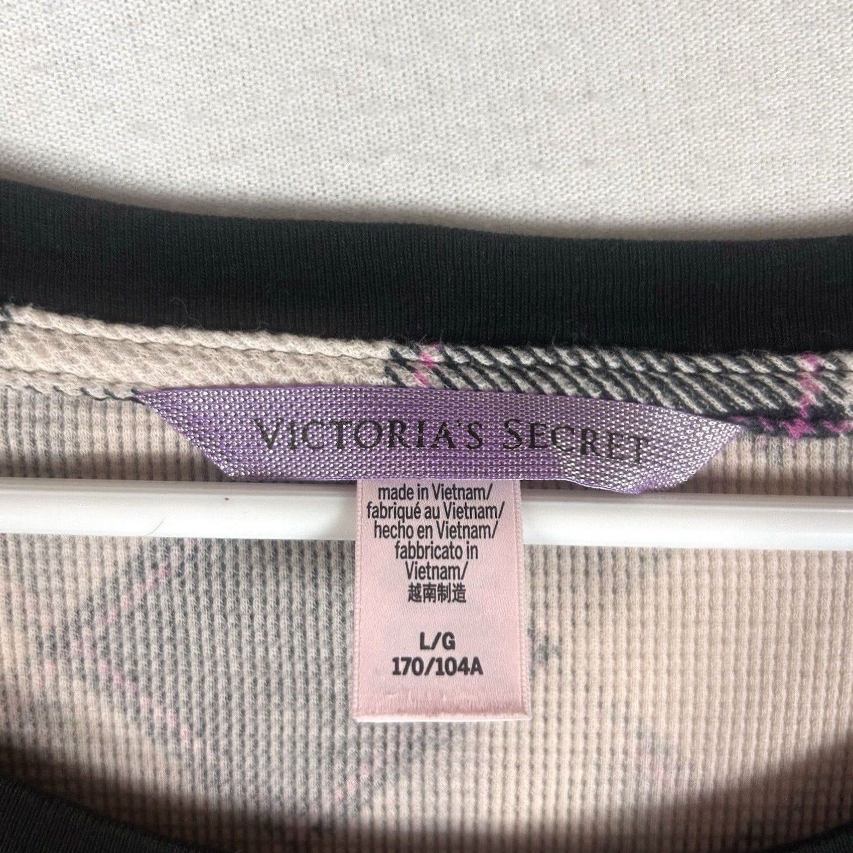 Victoria's Secret Victoria's Secret Plaid Lounge Long Sleeve Shirt Womens Large Knit Sleep Top Size L / US 10 / IT 46 - 3 Thumbnail