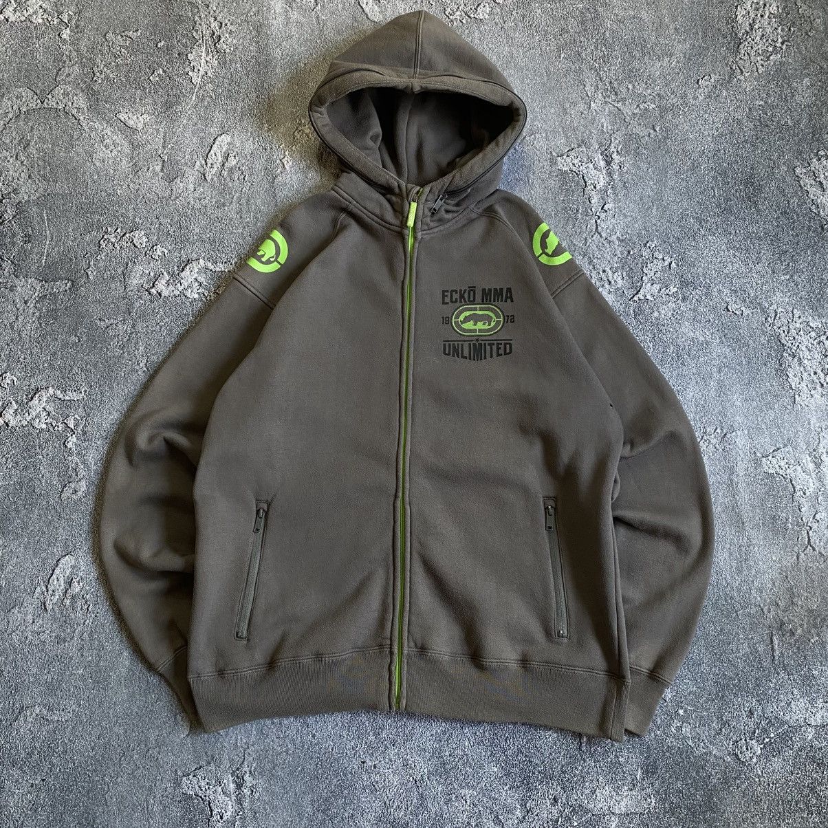 Vintage Ecko Unlimited Zip-Up Logo Gray Men’s Hoodie Size XL