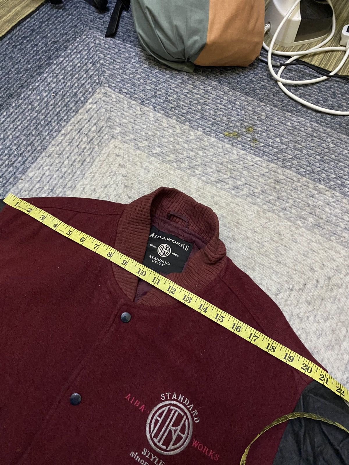 Japanese Brand VINTAGE AIBAWORKS LEATHER ARM WOOL BODY Size US L / EU 52-54 / 3 - 11 Thumbnail