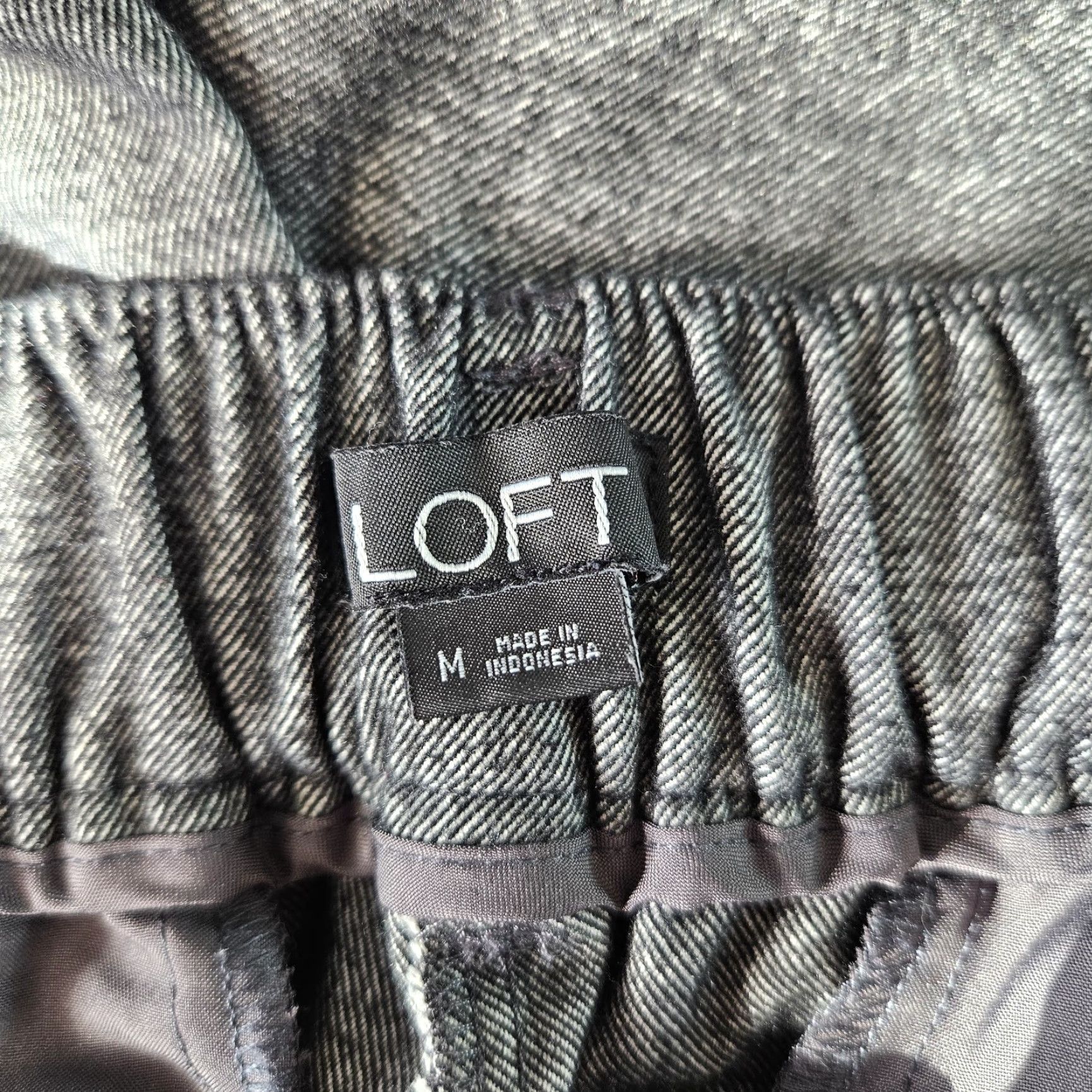 Loft Ann Taylor LOFT Womens Pants Medium Gray Elastic Waist Mid Rise Size 32" / US 10 / IT 46 - 7 Thumbnail