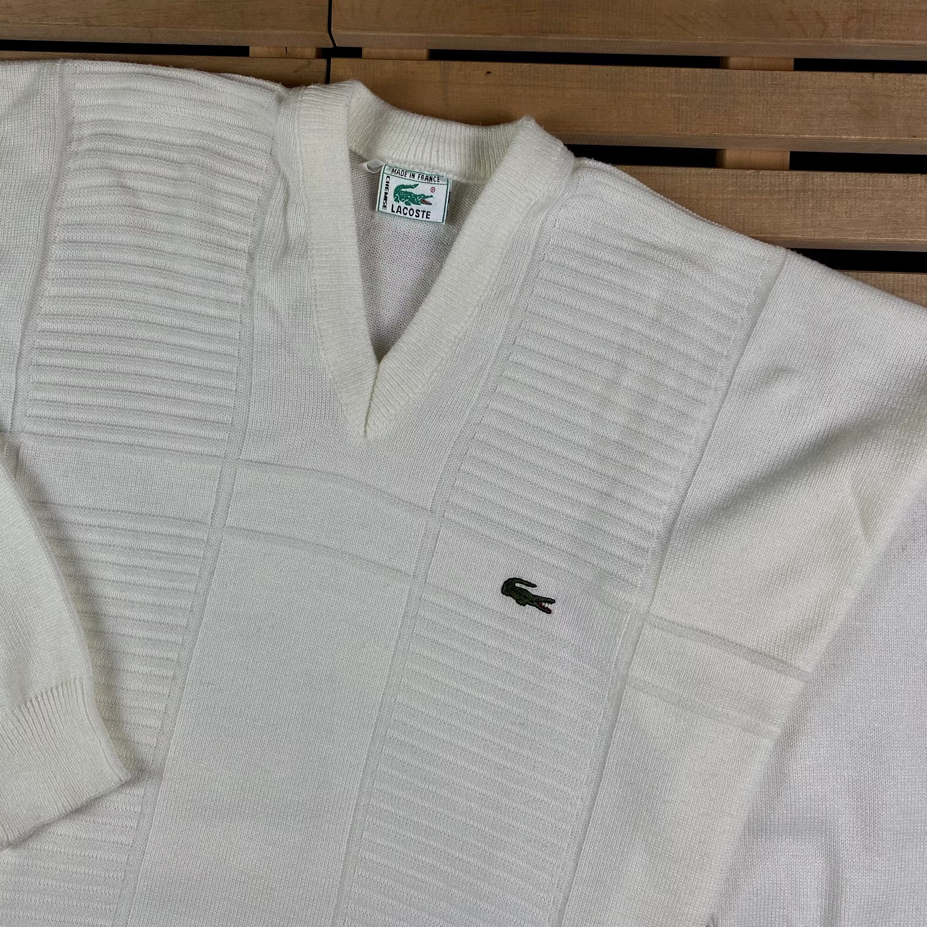 Lacoste × Vintage Mens Sweater Lacoste Vintage Size XXL V Neck Size US XXL / EU 58 / 5 - 2 Thumbnail