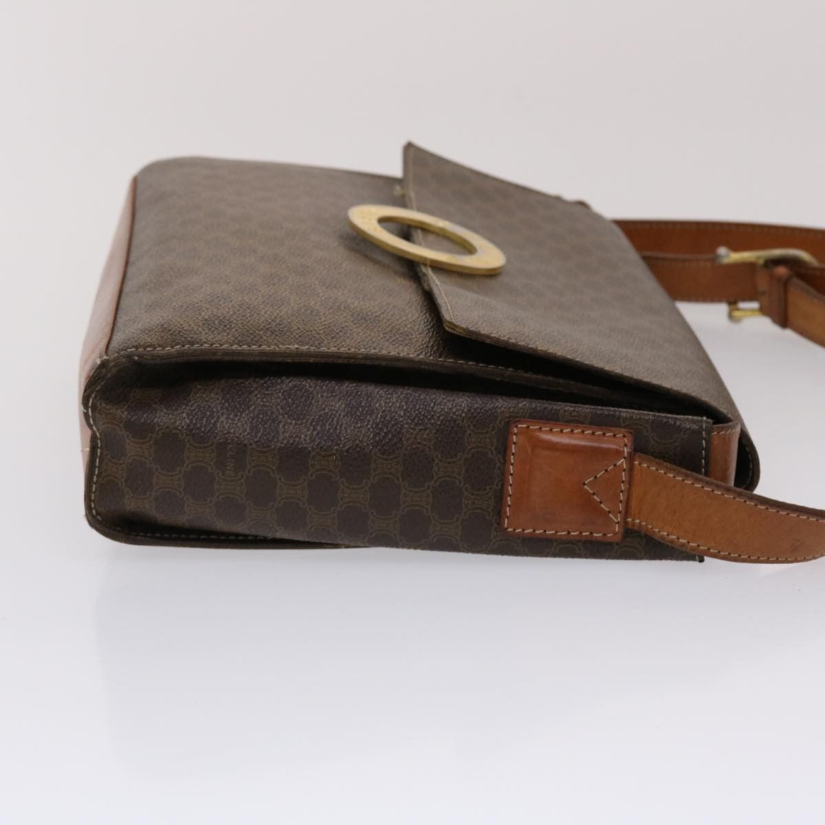 Celine CELINE Macadam Canvas Shoulder Bag Pvc Leather Brown Size ONE SIZE - 6 Thumbnail