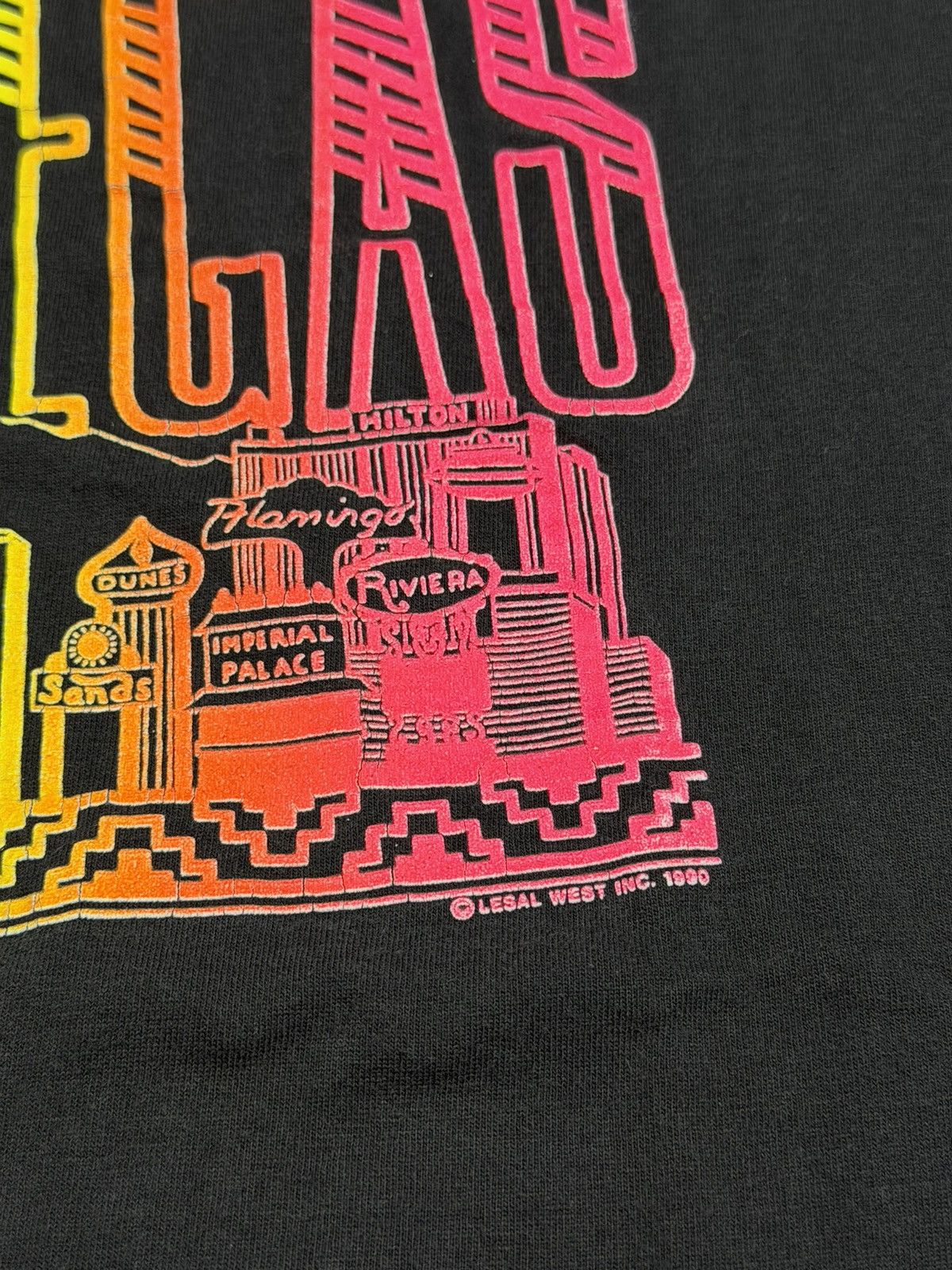 Other Vintage 90s Las Vegas Strip Casinos Neon Tee Single Stitch Size US L / EU 52-54 / 3 - 9 Thumbnail