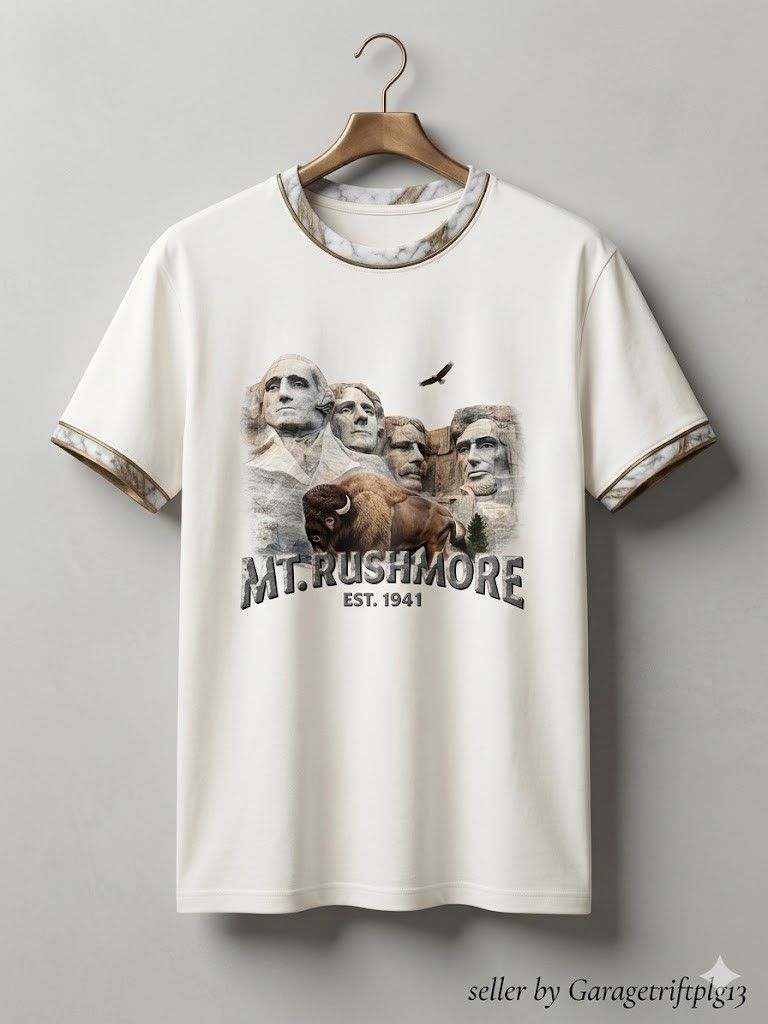 Fruit Of The Loom T-SHIRT VINTAGE MOUNT RUSHMORE Size US M / EU 48-50 / 2 - 1 Thumbnail