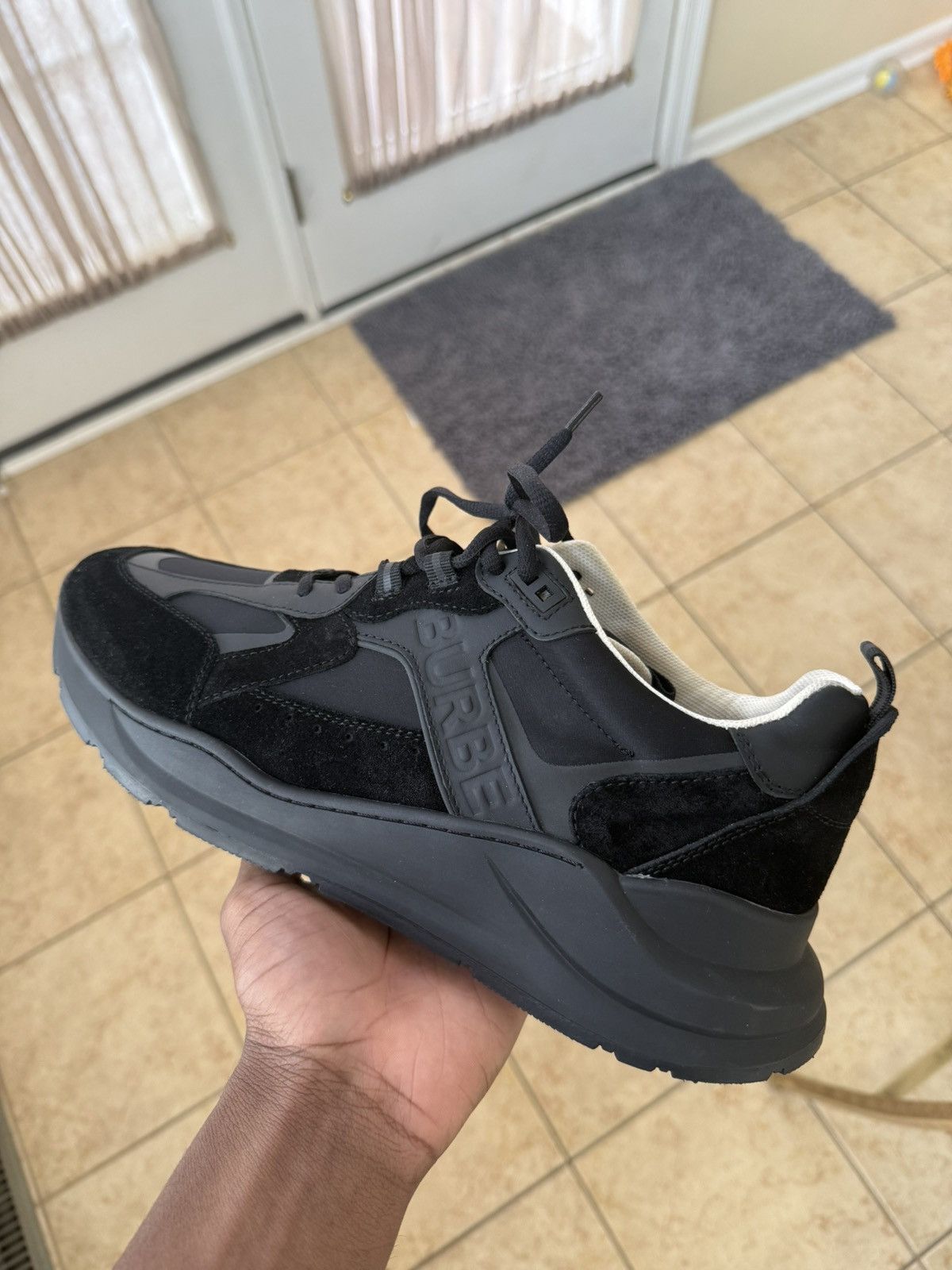 Burberry BURBERRY SEAN TRIPLE BLACK SNEAKERS Size US 12.5 / EU 45-46 - 1 Thumbnail