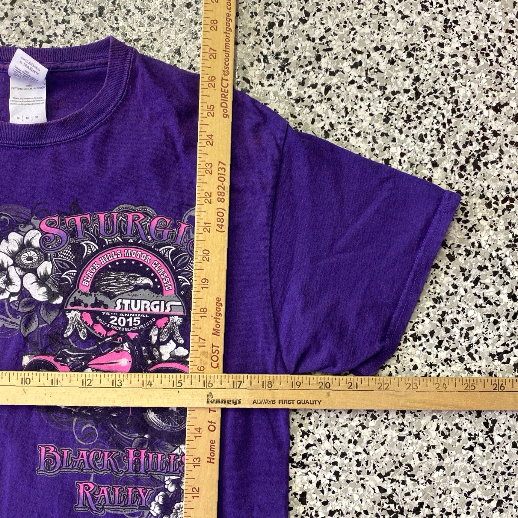 Gildan Sturgis Black Hills Rally 2015 Graphic T-Shirt Purple Medium Mens Gildan Ultra Cotton Short Sleeve Crew Neck Pattern Graphic Print Vintage No Size US M / EU 48-50 / 2 - 2 Thumbnail