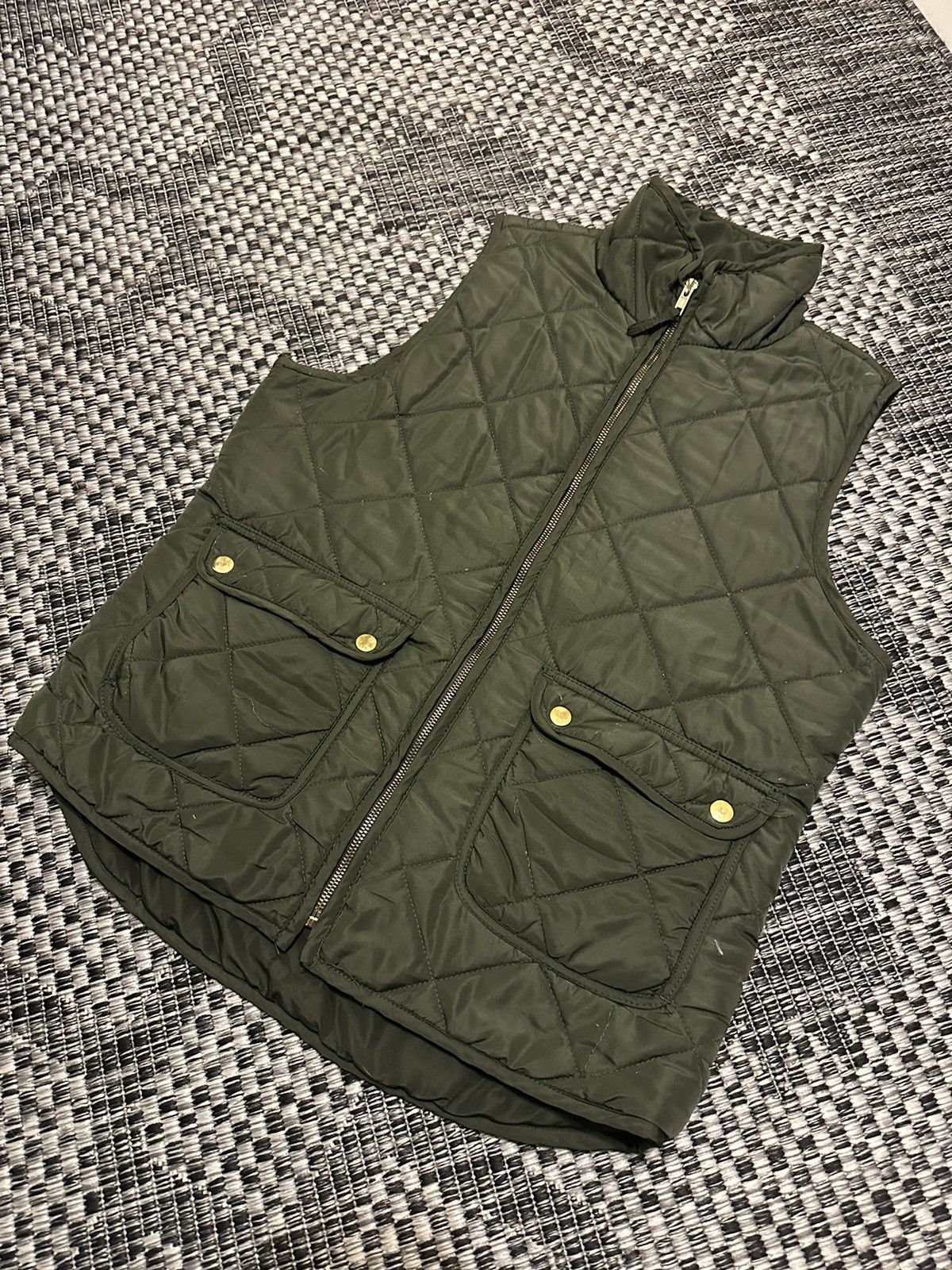 image of Military-Style Quilt Cargo Vest in Green, Men's (Size Medium)