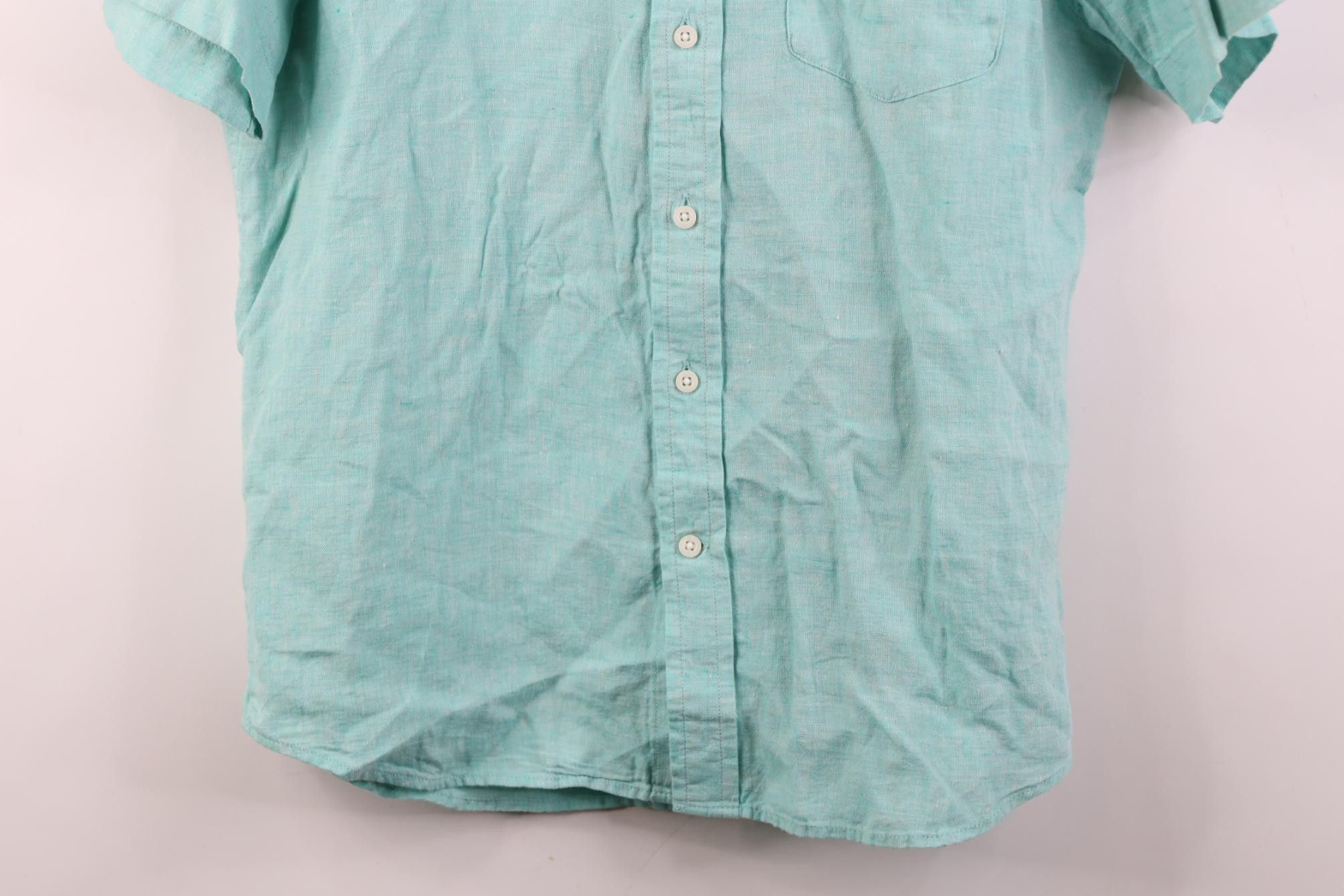 Banana Republic Banana Republic Short Sleeve Collared Button Down Shirt Teal Size US M / EU 48-50 / 2 - 3 Thumbnail