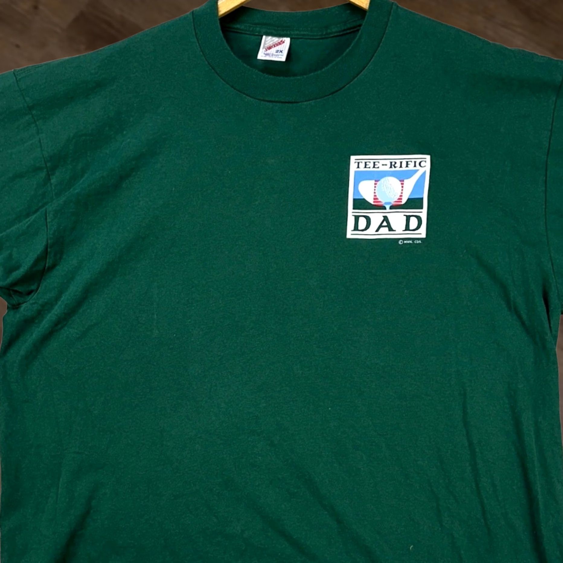 Jerzees VINTAGE Jerzees T-Shirt Tee Mens 2X Green Short Sleeve Made In USA Tee-Rific Breathing Crew Neck Regular Shirt Men Green 2X United States Size US XXL / EU 58 / 5 - 1 Thumbnail