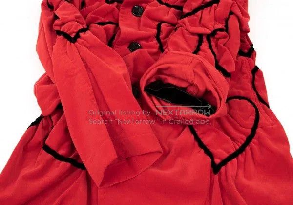 Comme des Garcons Comme Des Garcons Red Retro Heart Design Velvet Jacket Size S / US 4 / IT 40 - 8 Thumbnail