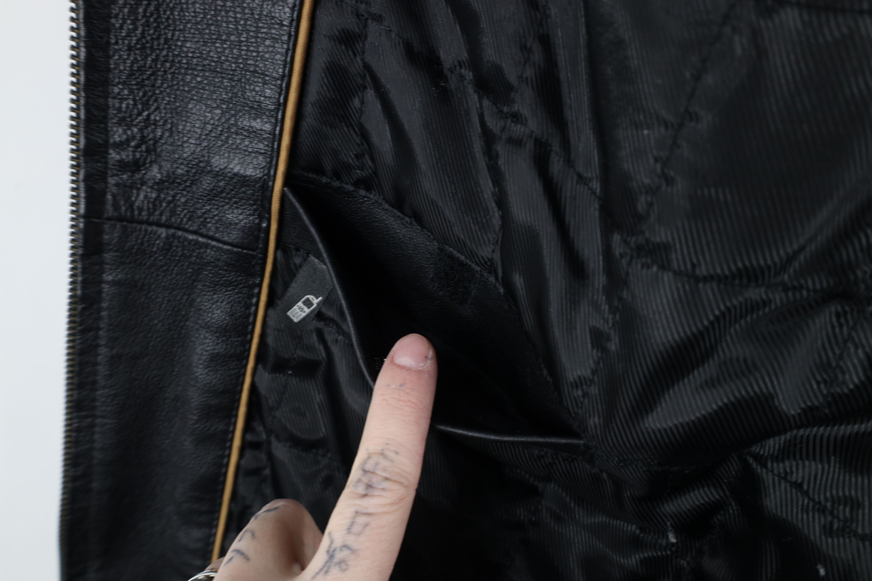 Vintage Vintage 90s Streetwear Quilted Leather Bomber Jacket Black Size US L / EU 52-54 / 3 - 10 Thumbnail