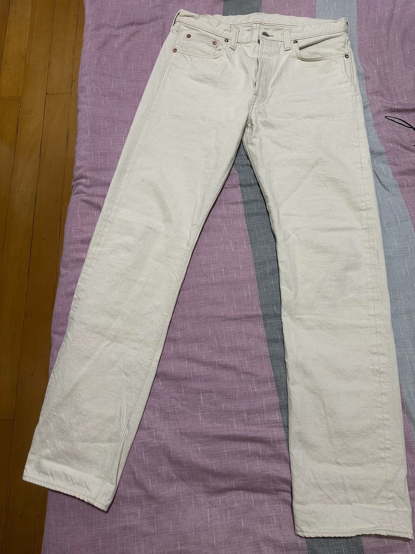 Fullcount 1108ec White Denim Pants