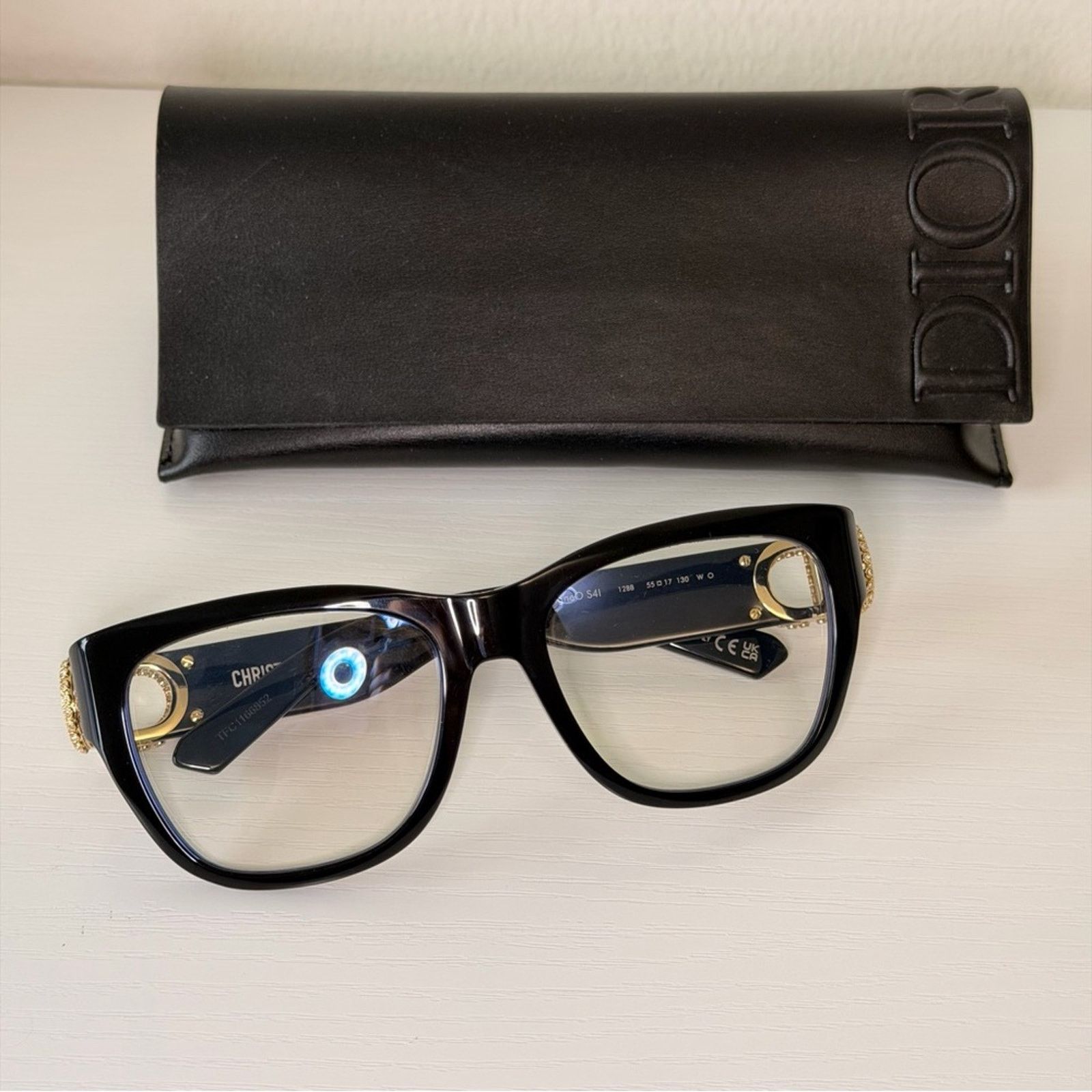 Dior New! Dior Women's Glasses in Black, 30MontaigneO S4I 12BB Size ONE SIZE - 9 Thumbnail