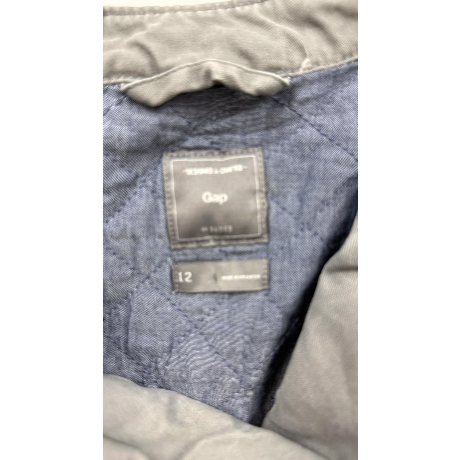 Gap Gap Moto Jacket Womens 12 Gray Cropped Asym Zip Quilted Zipper Pockets Short Jacket Womens Clothing Size XL / US 12-14 / IT 48-50 - 4 Thumbnail