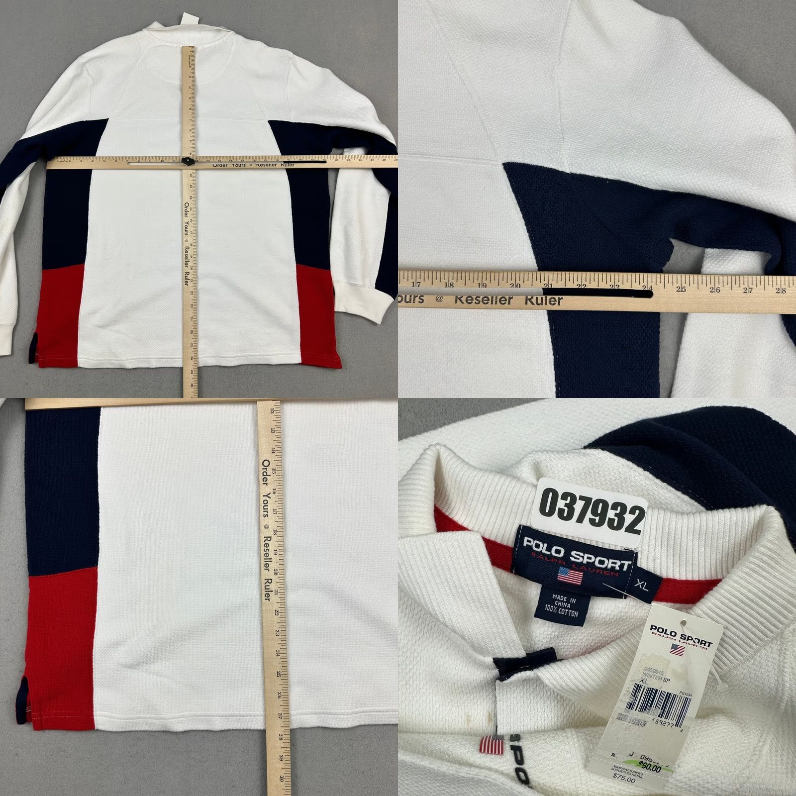 Vintage VINTAGE Polo Sport Shirt Men XL White Blue Rugby Polo Pique Y2K 2000s Size US XL / EU 56 / 4 - 8 Thumbnail