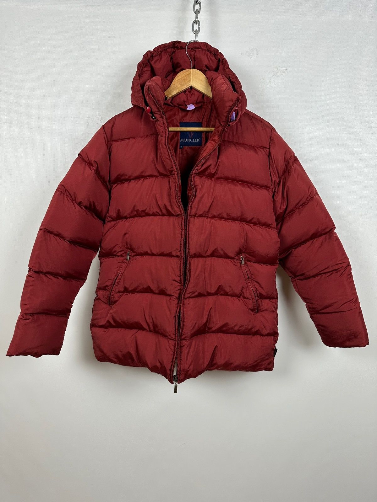 Moncler Vintage Moncler Nylon/Down Burgundy Puffer Jacket Size US L / EU 52-54 / 3 - 7 Thumbnail