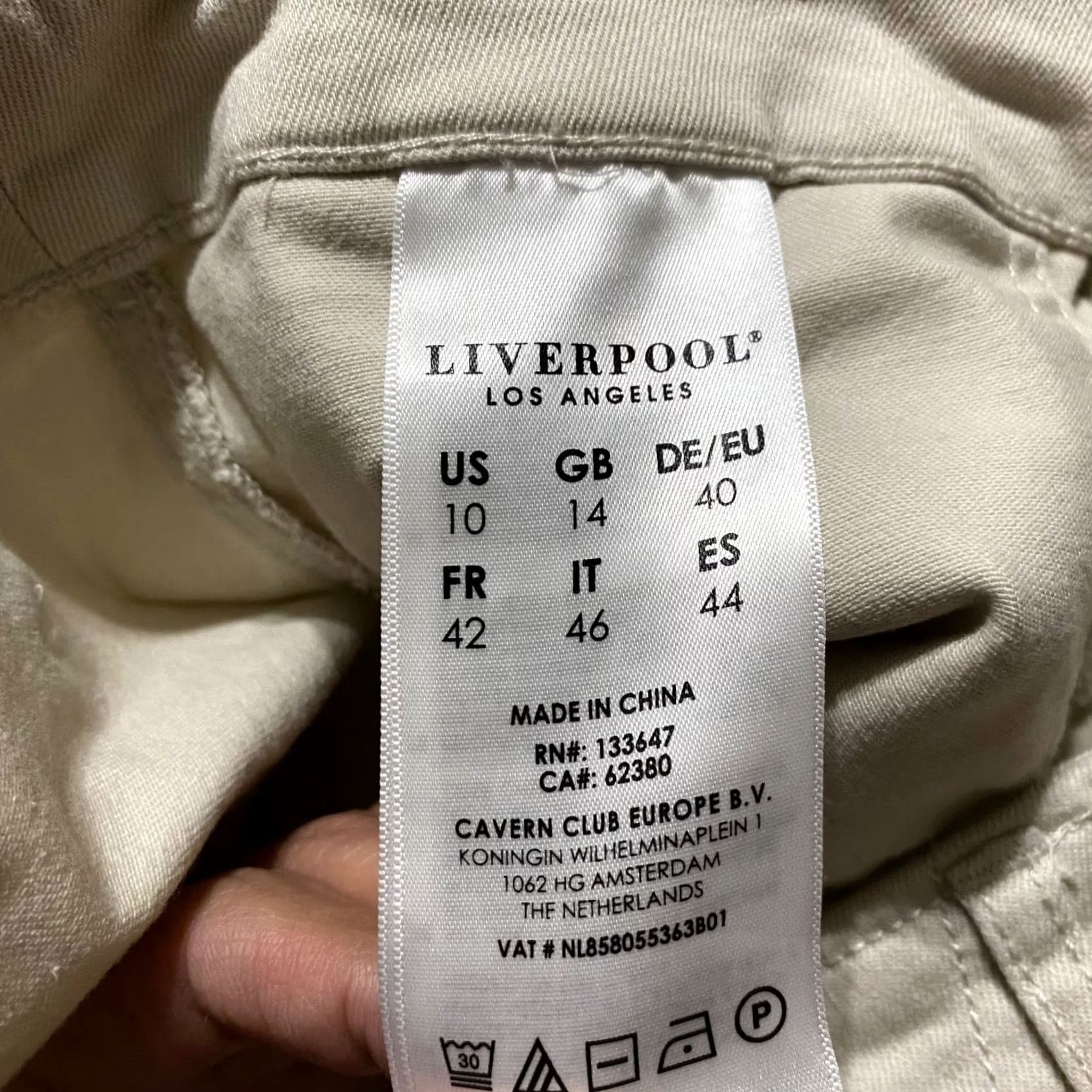 Vintage Liverpool Women Skirt 10 Beige Light Pockets Straight Pencil Button Fly Casual Business Party Mini Size 32" / US 10 / IT 46 - 4 Thumbnail