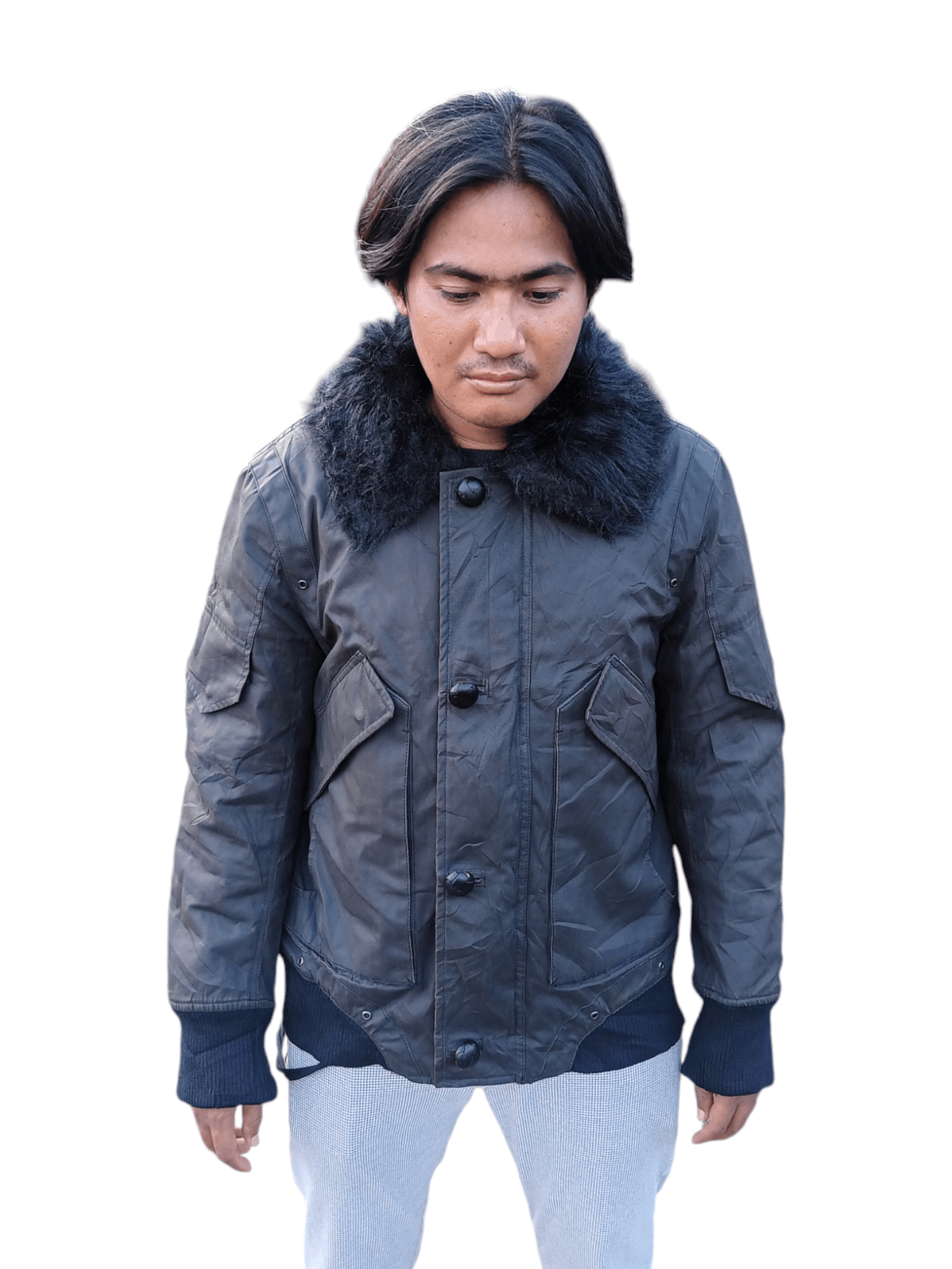 Japanese Brand endeneu japan fur collar wax jacket Size US M / EU 48-50 / 2 - 1 Thumbnail