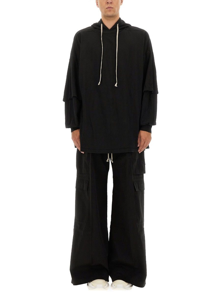 Rick Owens Drkshdw RICK OWENS DRKSHDW "TOMMY HUSTLER" HOODIE - BLACK Size US M / EU 48-50 / 2 - 1 Thumbnail