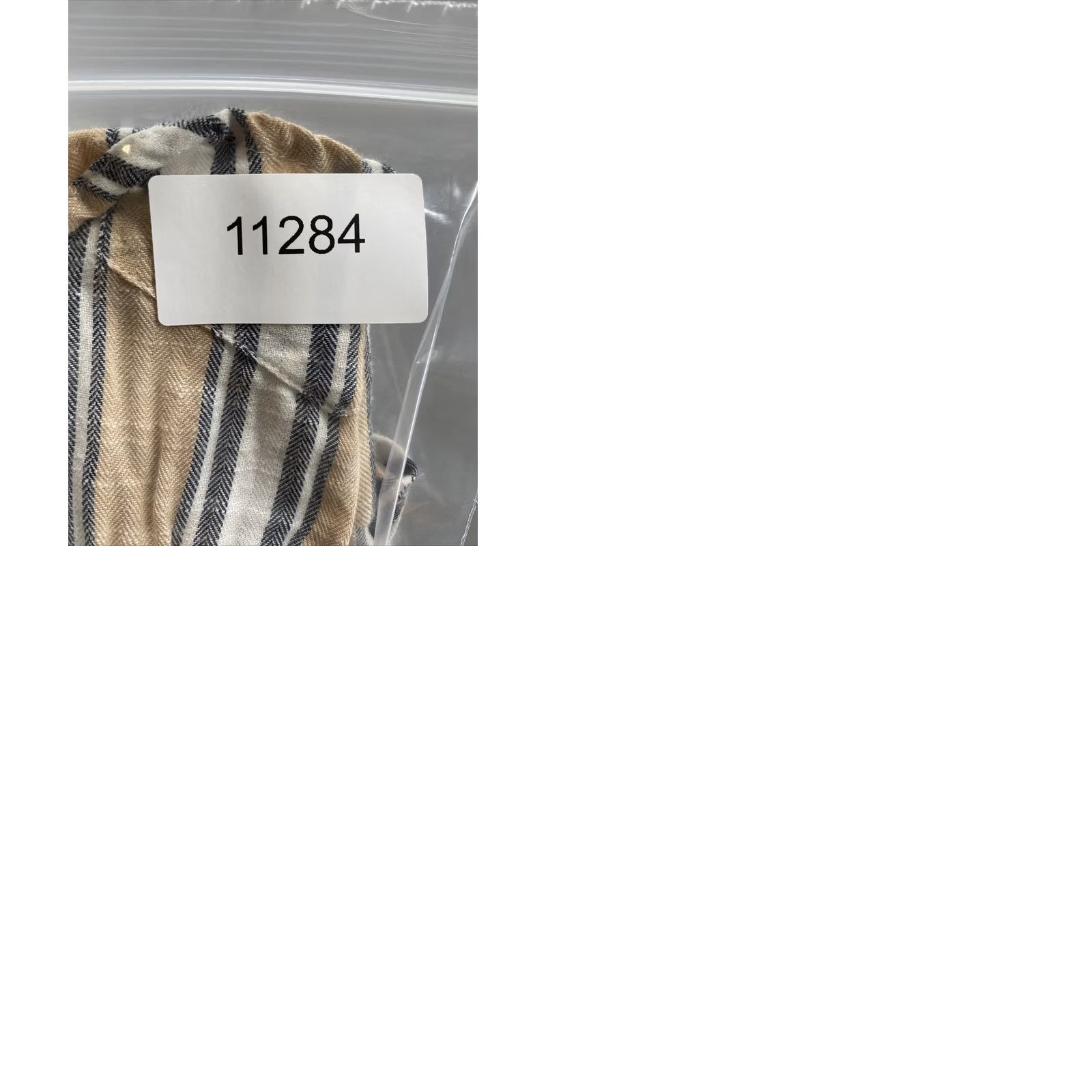 Vintage Japna Women’s Button Down Tie Waist Pockets Stripe Dress S Beige Cap Sleeve Hi-Low Size S / US 4 / IT 40 - 9 Thumbnail