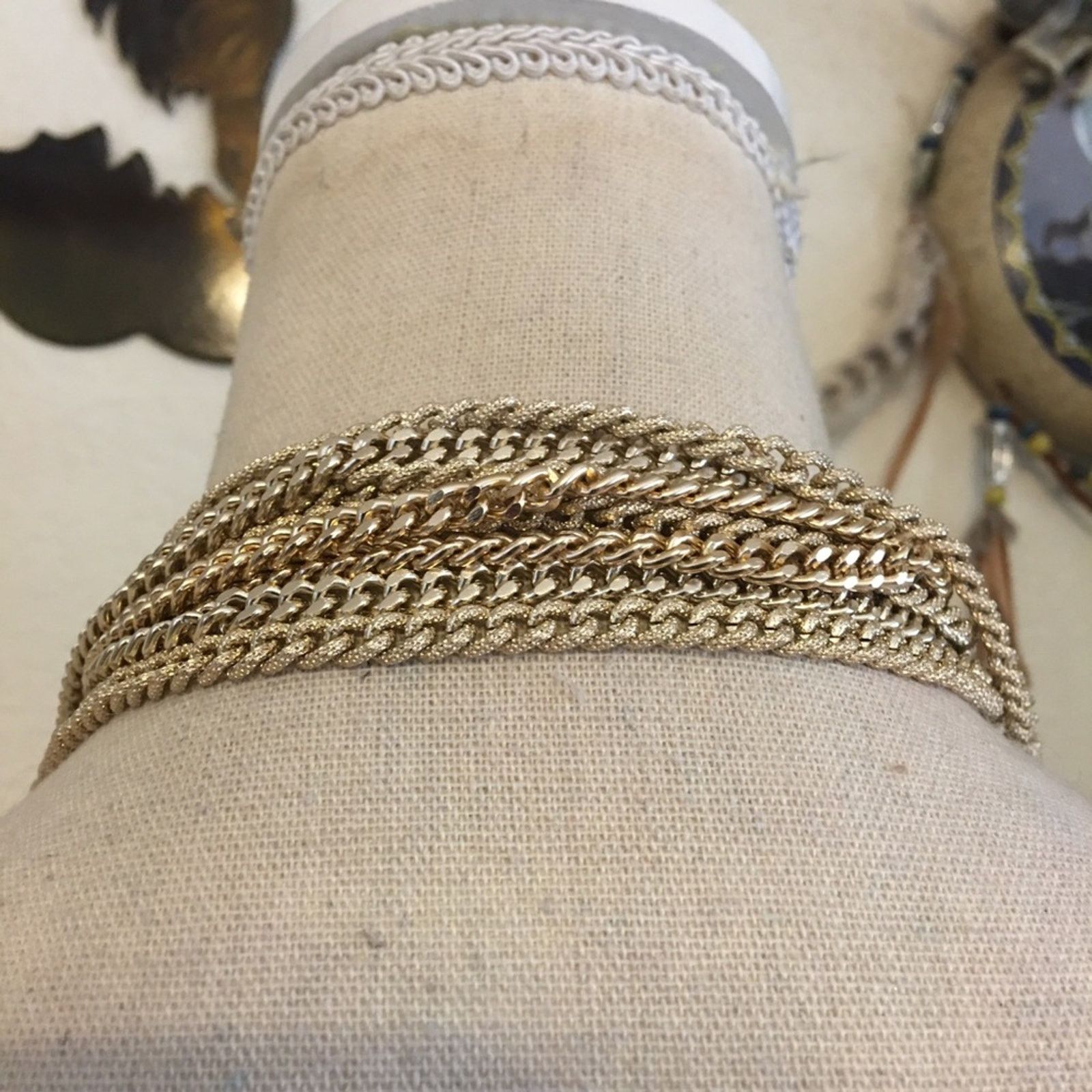 Vintage Vintage faceted brown glass gold chain necklace Size ONE SIZE - 5 Thumbnail