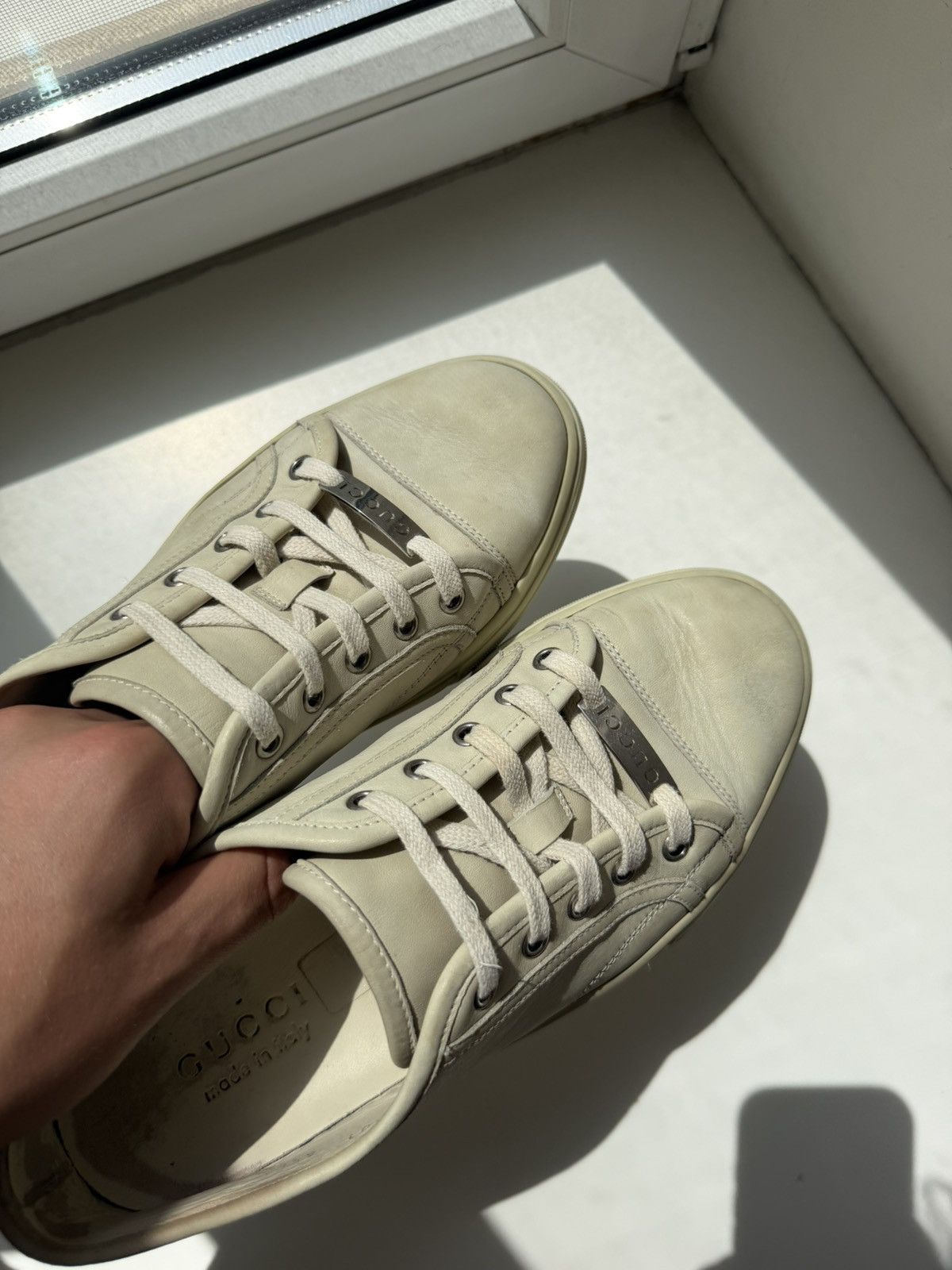 Gucci Gucci Low Top Miro Soft Leather Sneakers Size US 6.5 / EU 39-40 - 6 Thumbnail