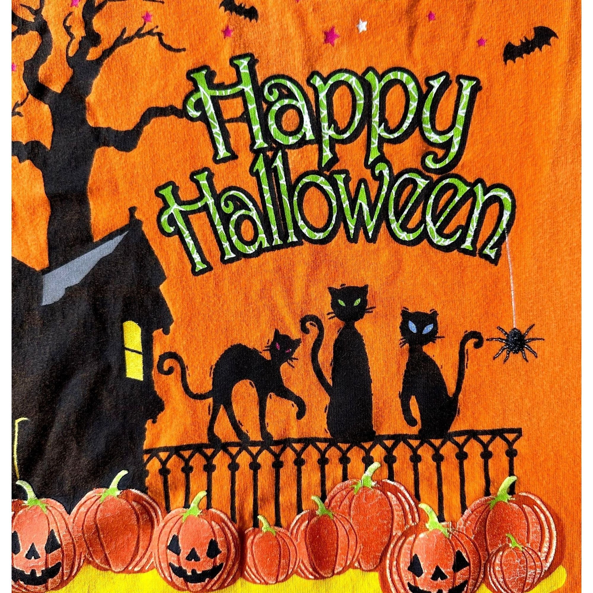 Vintage VTG 90's Happy Halloween T-Shirt 3XL 22W 24W Orange Black Ca Size 3XL / US 20-22 - 3 Thumbnail