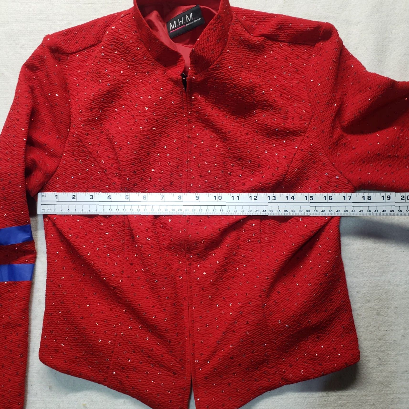 Melissa M.H.M. Melissa Harper Jacket Red Adult Women M Medium Embellished Long Sleeve Womens Top Gift 90s Concert? Size M / US 6-8 / IT 42-44 - 5 Thumbnail