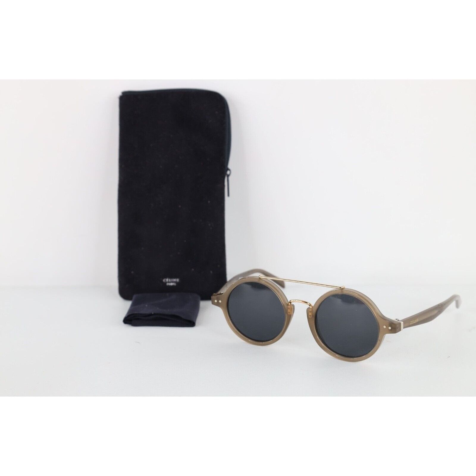 image of Celine Paris Gold Bar Acetate Round Sunglasses Glasses, Women's