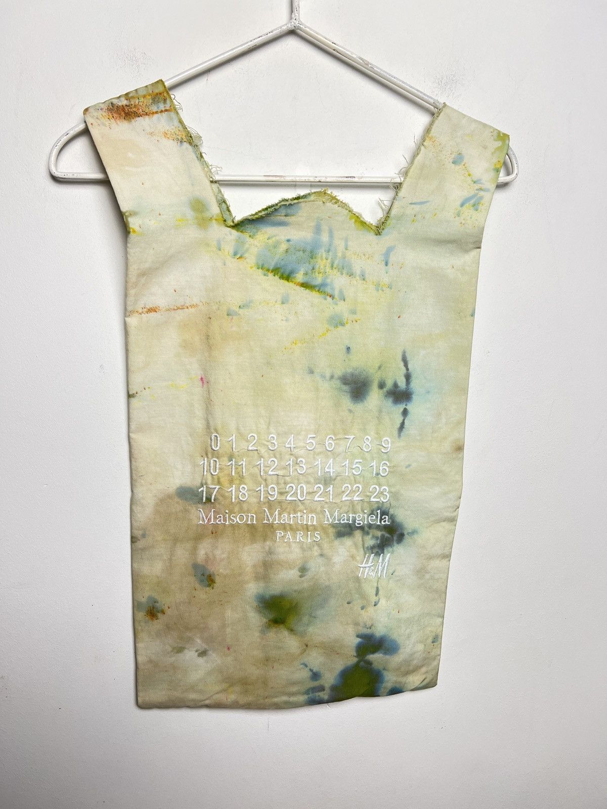 Avant Garde x Maison Margiela Margiela H&m Custom 1/1 Tie Dye Tote Hand Bag in Green, Men's