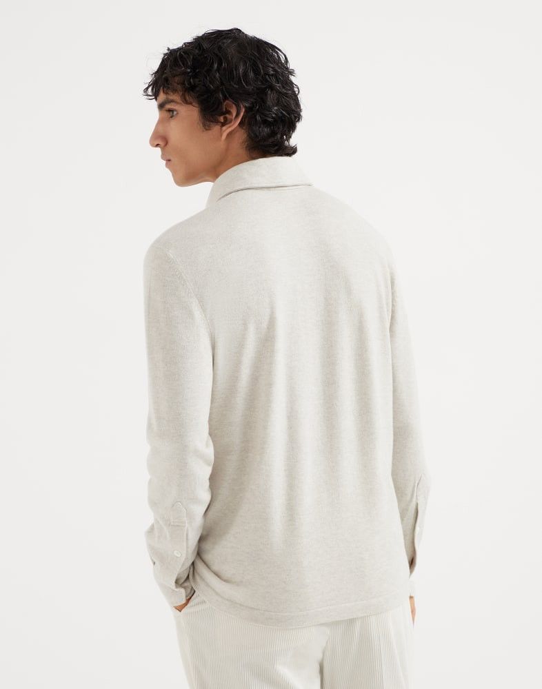 Brunello Cucinelli o1w1db10825 Cashmere Poloin Grey Size US XL / EU 56 / 4 - 4 Thumbnail