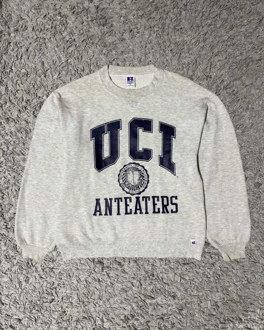 Russell Athletic 1990’s Russell Athletic “UCI” Ash Grey Sweatshirt Size US M / EU 48-50 / 2 - 1 Thumbnail
