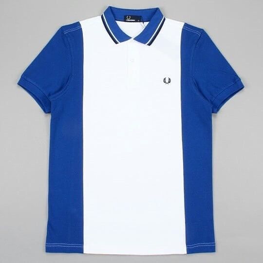 Fred Perry FRED PERRY POLO PANELLED PIQUE WHITE/BLUE knitwear Size S Size US S / EU 44-46 / 1 - 1 Thumbnail
