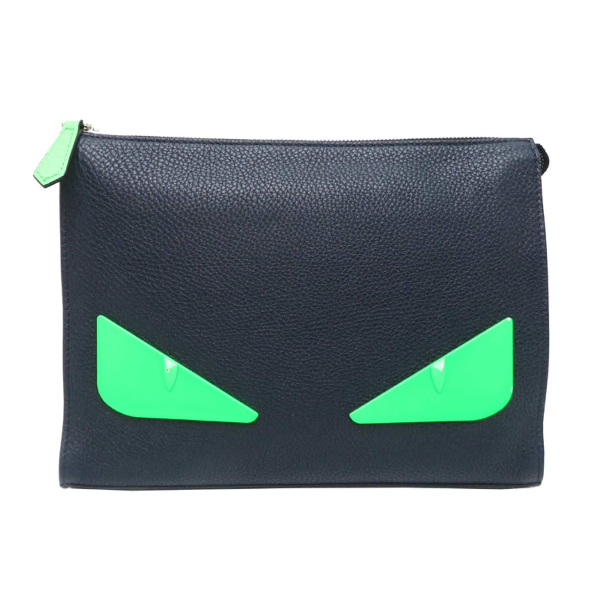Fendi Fendi Bugs Clutch Bag, Women's/Men's Second 7VA433, Leather, Navy Size ONE SIZE - 1 Thumbnail