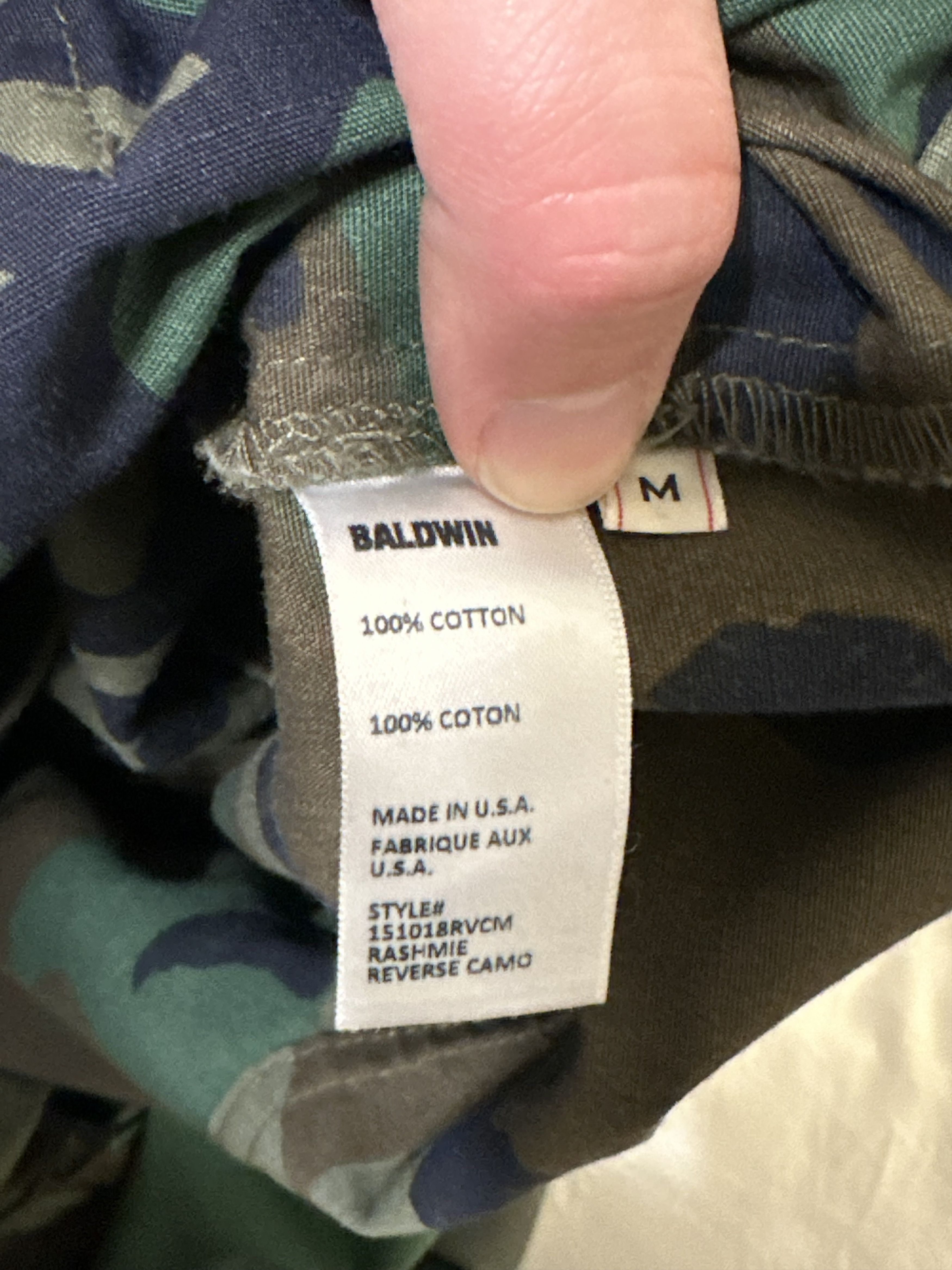 Baldwin Camo Rain Poncho Size US M / EU 48-50 / 2 - 4 Thumbnail