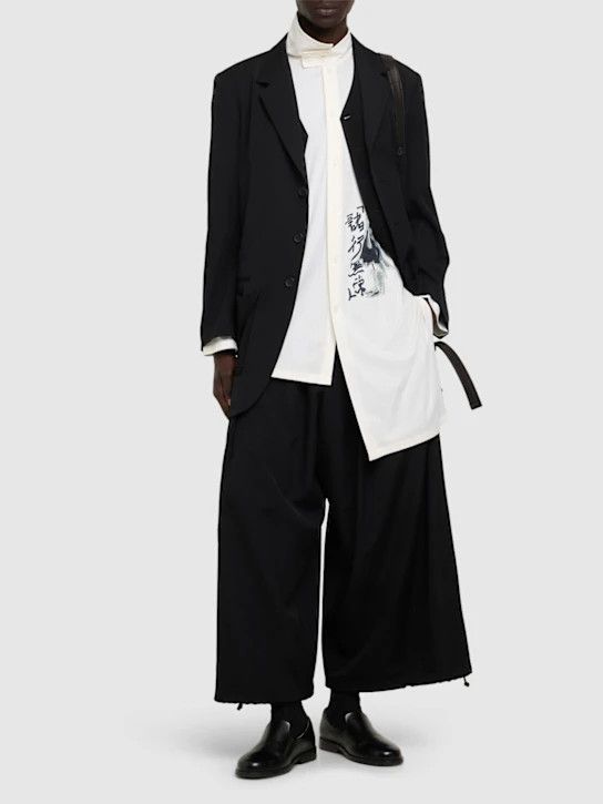 Yohji Yamamoto o1lsvrm0525 Delivery Asymmetric Cotton Shirt in White Size US L / EU 52-54 / 3 - 3 Thumbnail
