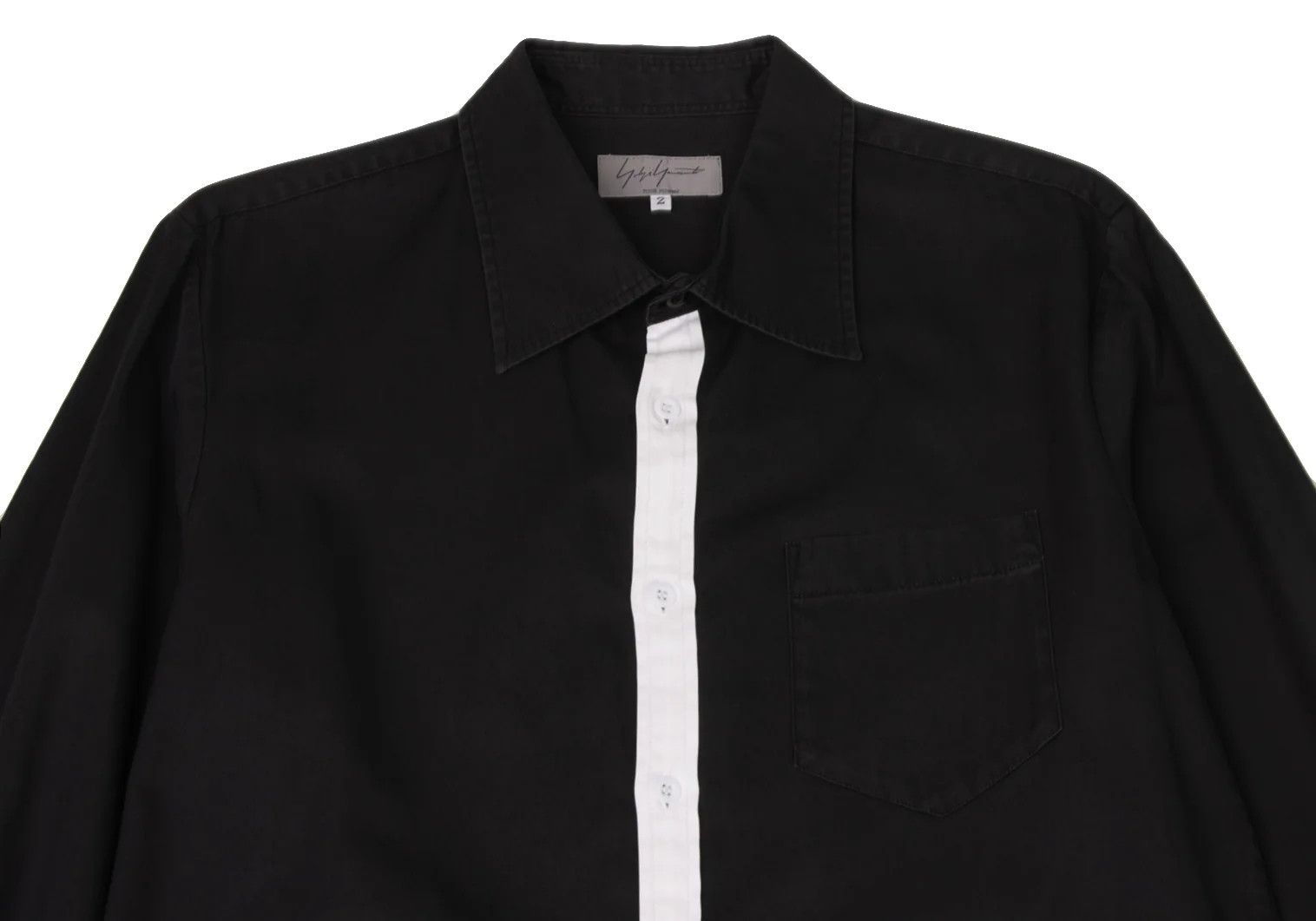 Yohji Yamamoto Yohji Yamamoto Cotton Contrast Shirt Size US M / EU 48-50 / 2 - 2 Thumbnail