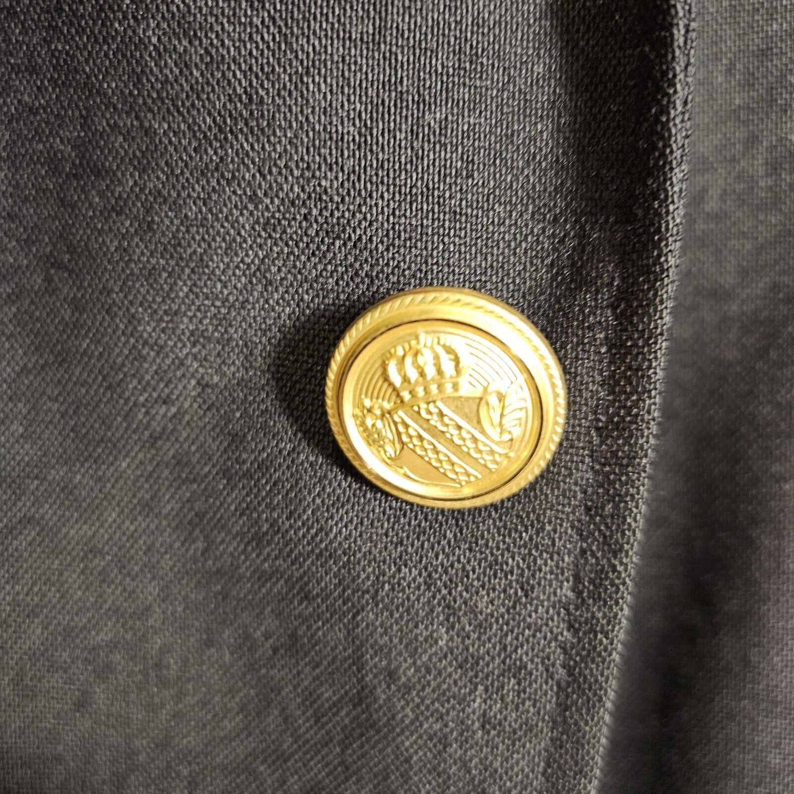 David Taylor David Taylor Blazer Mens 42L Black Gold Buttons Size 42L - 4 Thumbnail