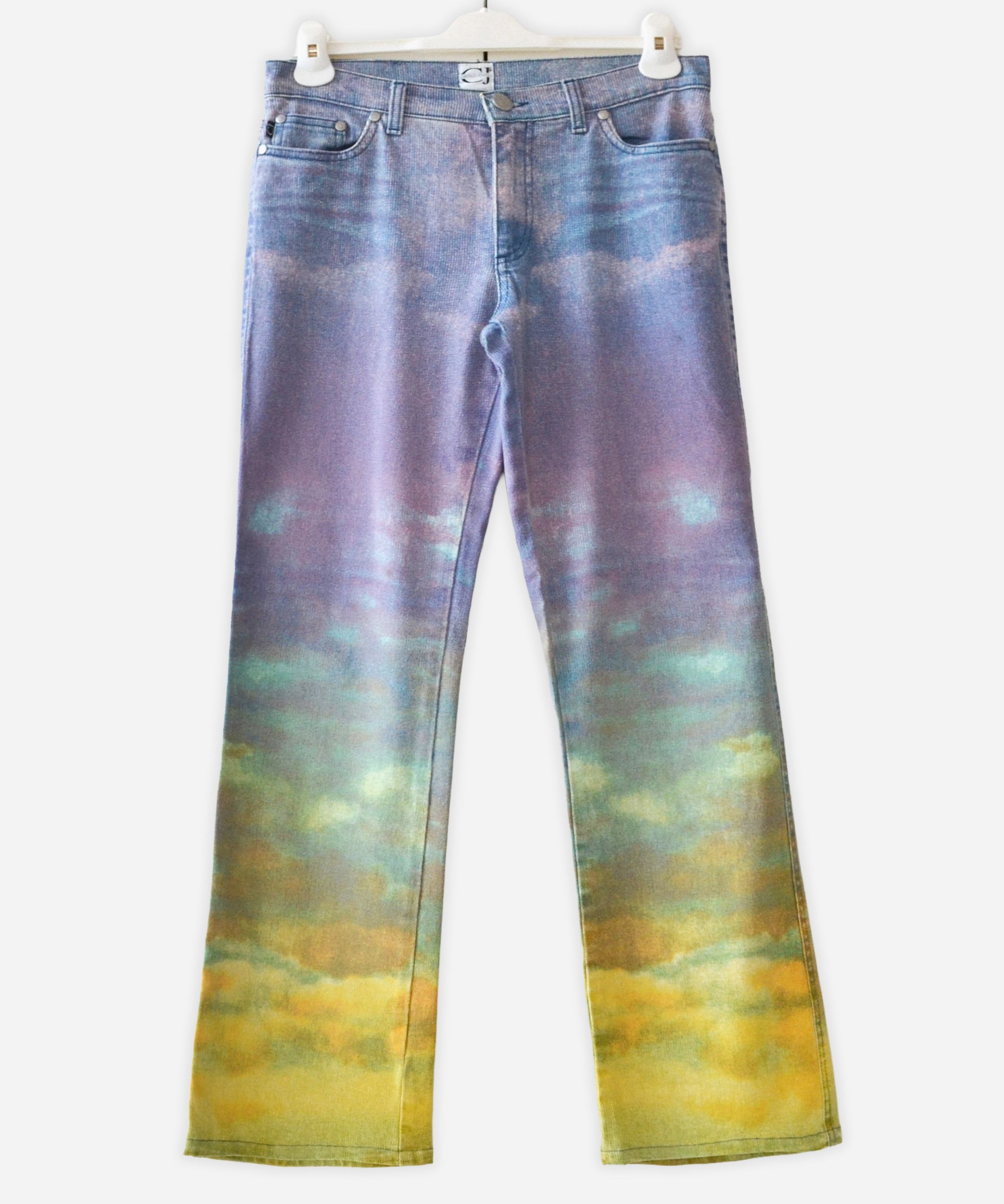 Roberto Cavalli ROBERTO CAVALLI Jeans Printed Purple Womens Vintage Pants Size 27" / US 4 / IT 40 - 2 Thumbnail