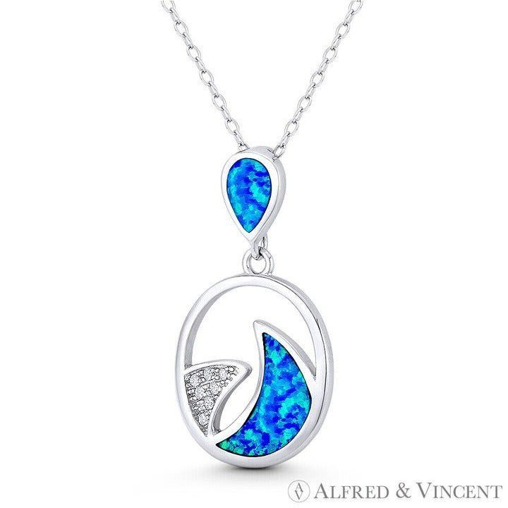 Other Shark Fin Sealife Charm Created Opal & CZ Crystal Pendant Size ONE SIZE - 1 Preview