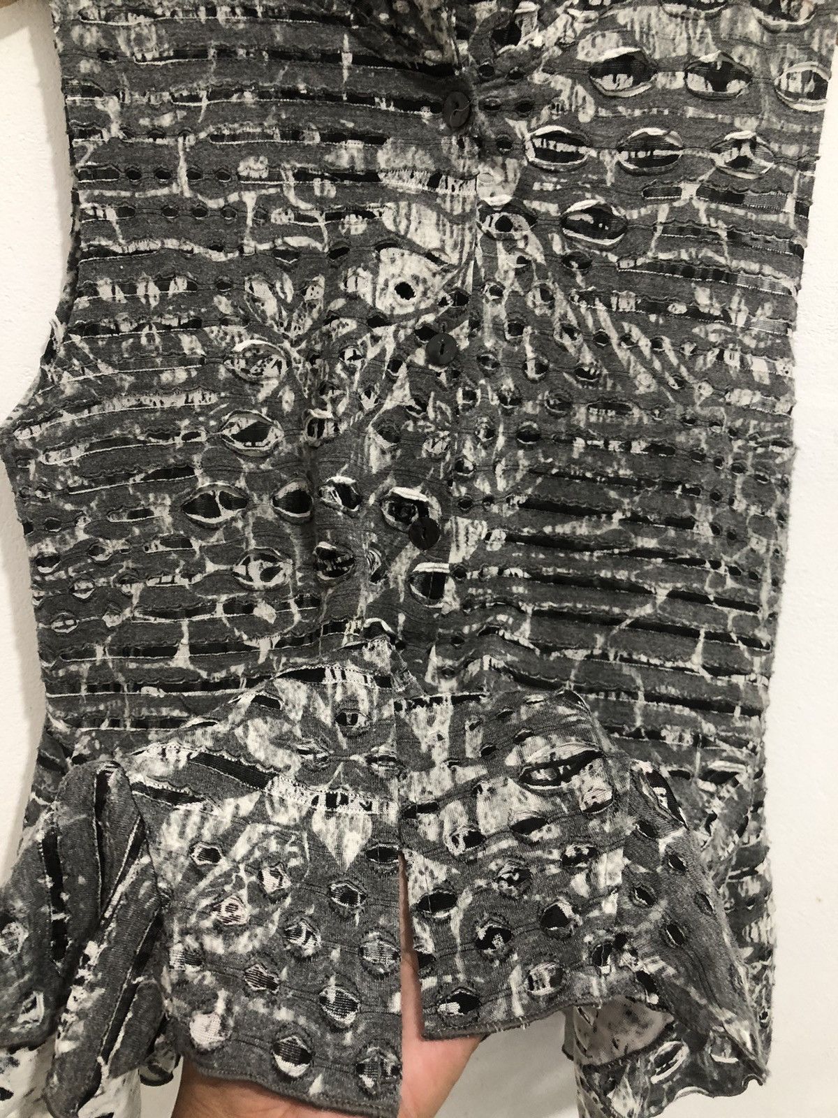 Yohji Yamamoto Japanese Brand Distressed Grunge Poem Short Sleeve Size L / US 10 / IT 46 - 6 Thumbnail