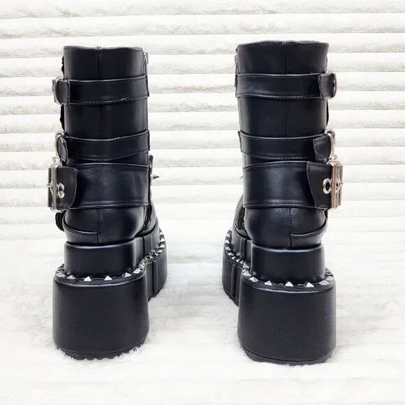 Other DEMONIA Bear 150 Platform Ankle Boots Goth Punk Stud & Skull Size US 7 / IT 37 - 8 Thumbnail